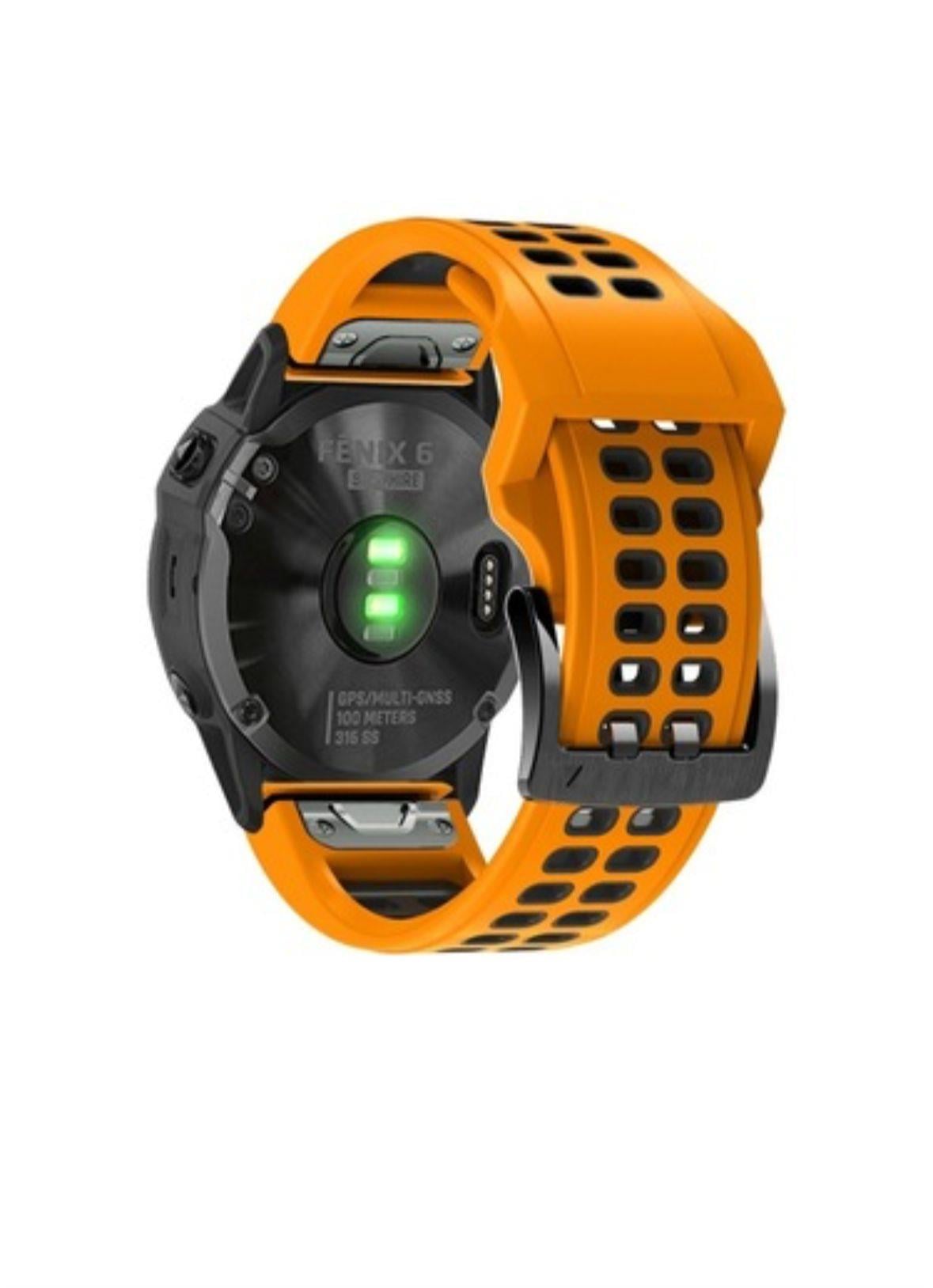 Markacase Garmin 6x-6x pro-6x plus (26mm)Hızlı Bırakma Çift Sıralı Silikon Saat Kordonu