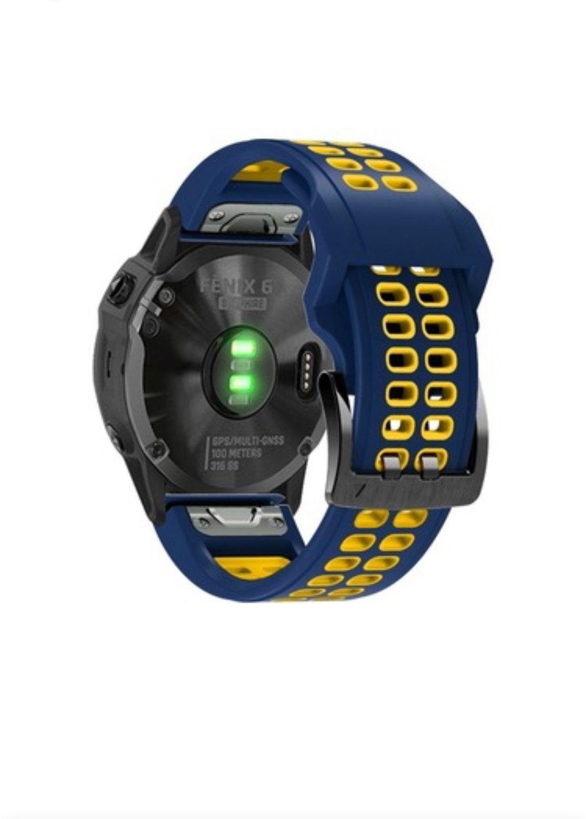 Markacase Garmin  fenix 5-5 plus(22mm)Hızlı Bırakma Çift Sıralı Silikon Saat Kordonu