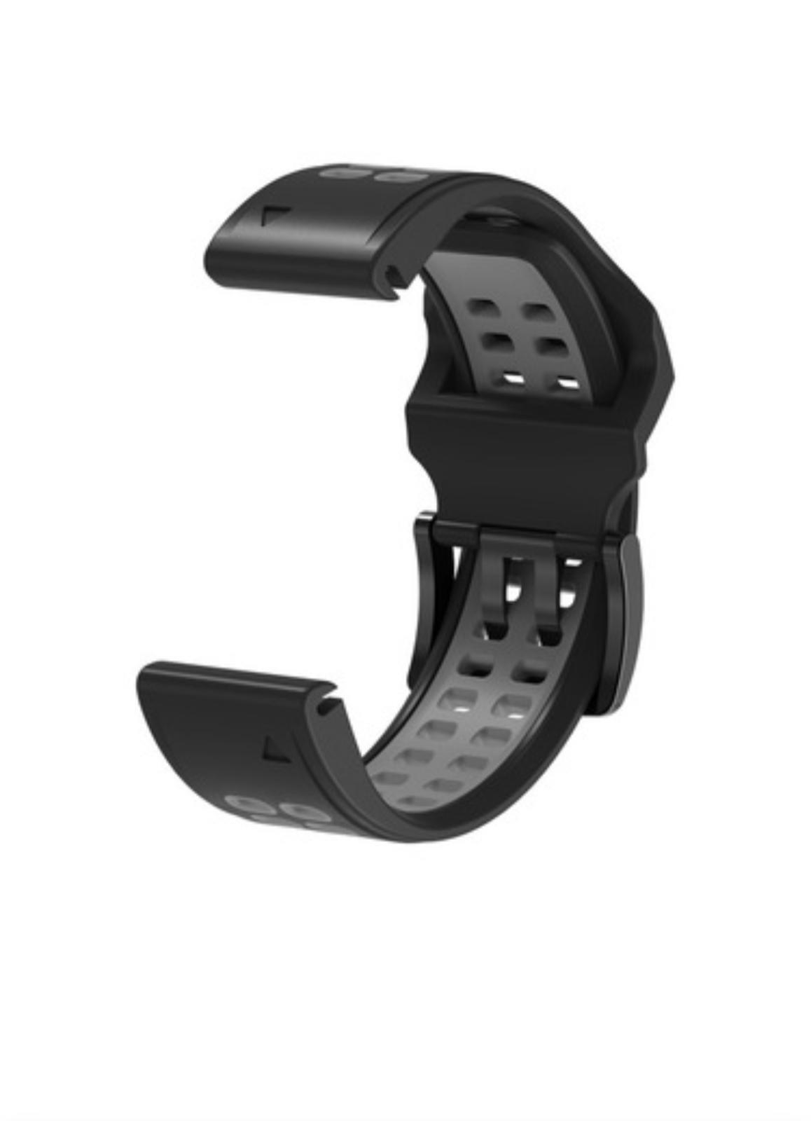 Markacase Garmin  fenix 5-5 plus(22mm)Hızlı Bırakma Çift Sıralı Silikon Saat Kordonu