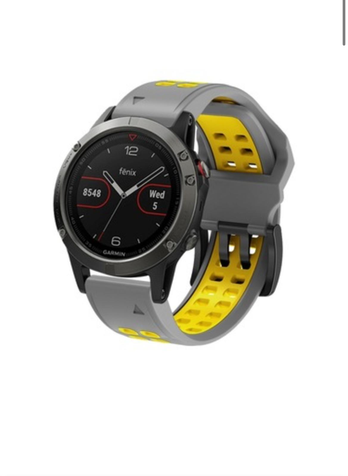Markacase Garmin Fenix 5x-5xplus Sapphire (26MM)Hızlı Bırakma Çift Sıralı Silikon Saat Kordonu