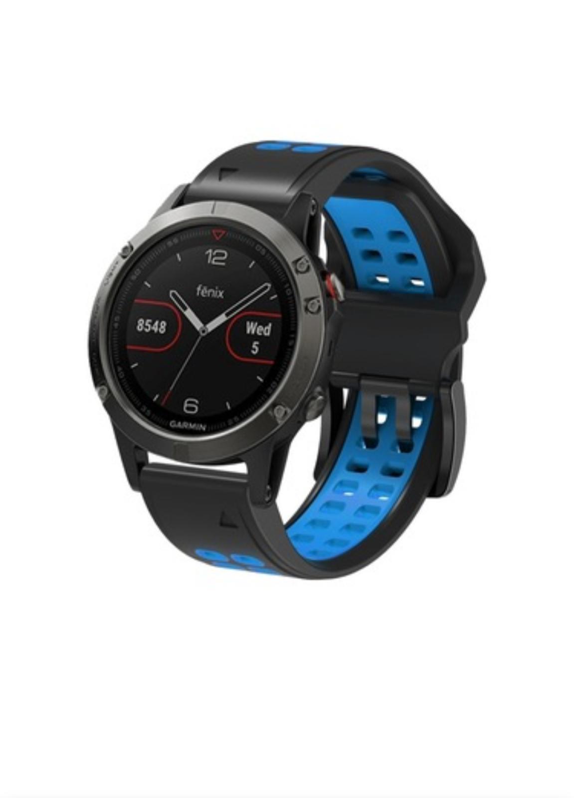 Markacase Garmin Fenix 5x-5xplus Sapphire (26MM)Hızlı Bırakma Çift Sıralı Silikon Saat Kordonu