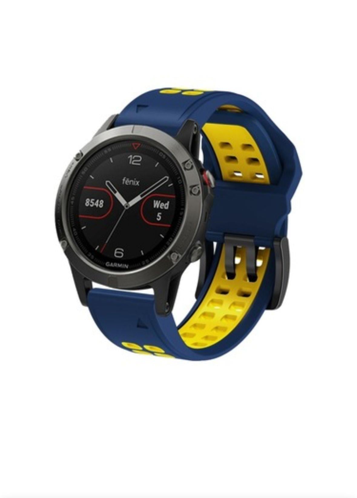 Markacase Garmin Fenix 5x-5xplus Sapphire (26MM)Hızlı Bırakma Çift Sıralı Silikon Saat Kordonu
