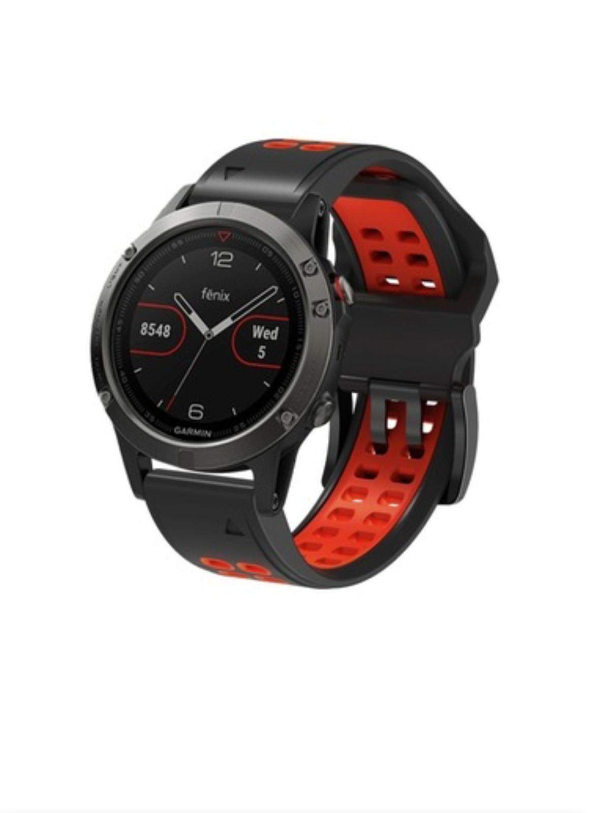 Markacase Garmin fenix 6-6 pro (22mm)Hızlı Bırakma Çift Sıralı Silikon Saat Kordonu