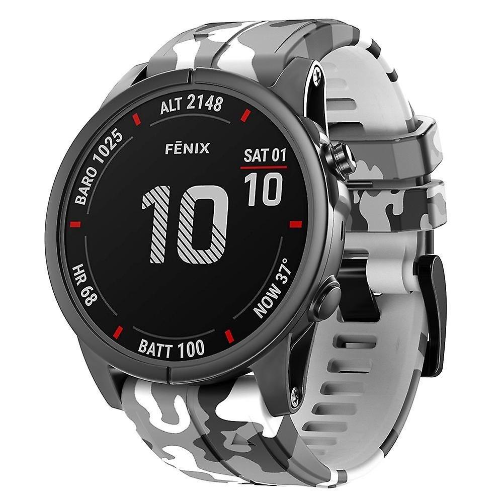 Markacase Garmin Fenix 7 -7 plus Pro (22MM) Kamuflaj Silikon Saat Kordonu