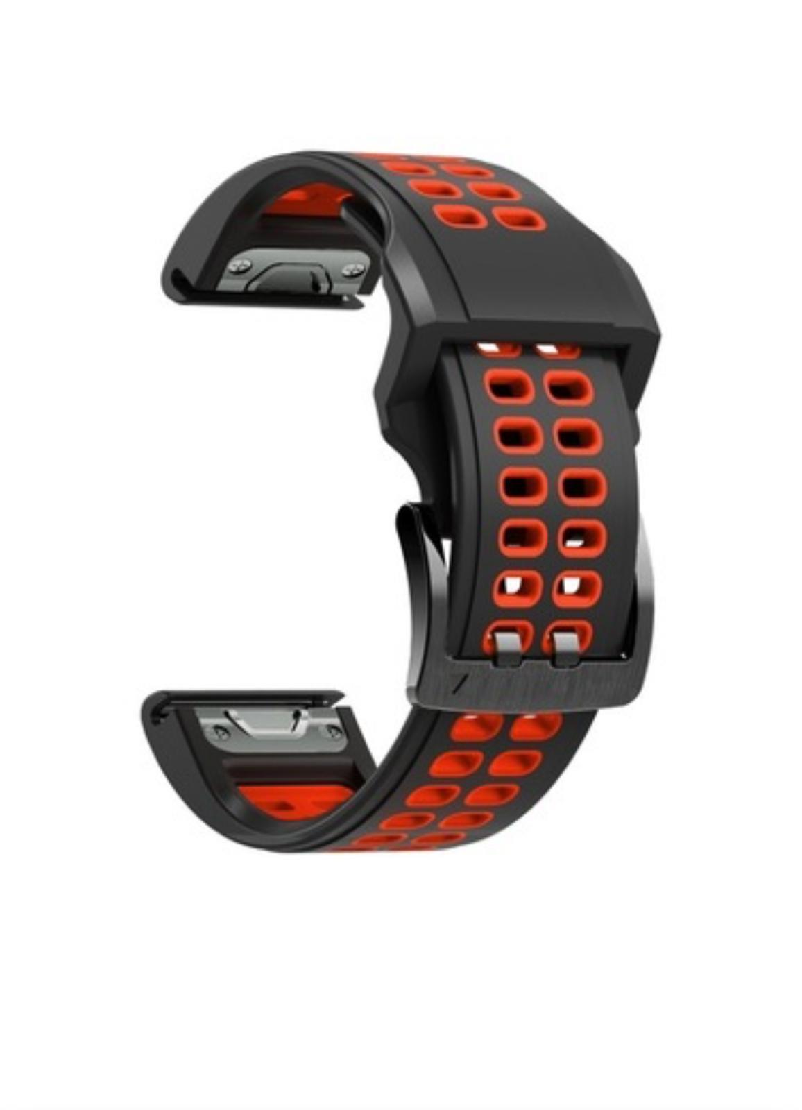 Markacase Garmin FENIX 7X-7X Pro-Plus (26MM)Hızlı Bırakma Çift Sıralı Silikon Saat Kordonu 