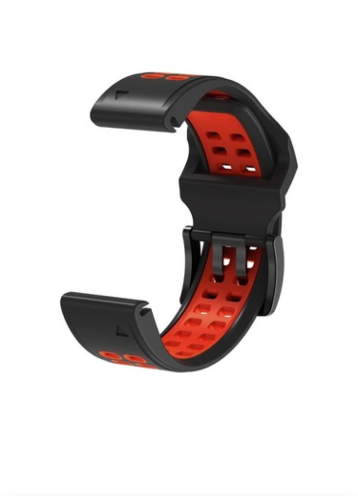 Markacase Garmin FENIX 7X-7X Pro-Plus (26MM)Hızlı Bırakma Çift Sıralı Silikon Saat Kordonu 