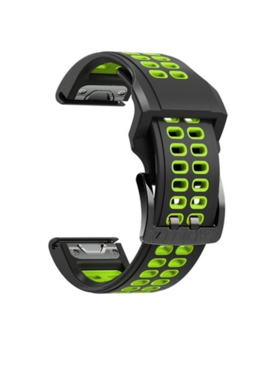 Markacase Garmin FENIX 7X-7X Pro-Plus (26MM)Hızlı Bırakma Çift Sıralı Silikon Saat Kordonu 
