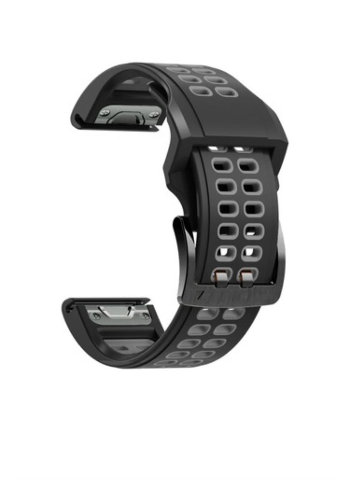 Markacase Garmin FENIX 7X-7X Pro-Plus (26MM)Hızlı Bırakma Çift Sıralı Silikon Saat Kordonu 