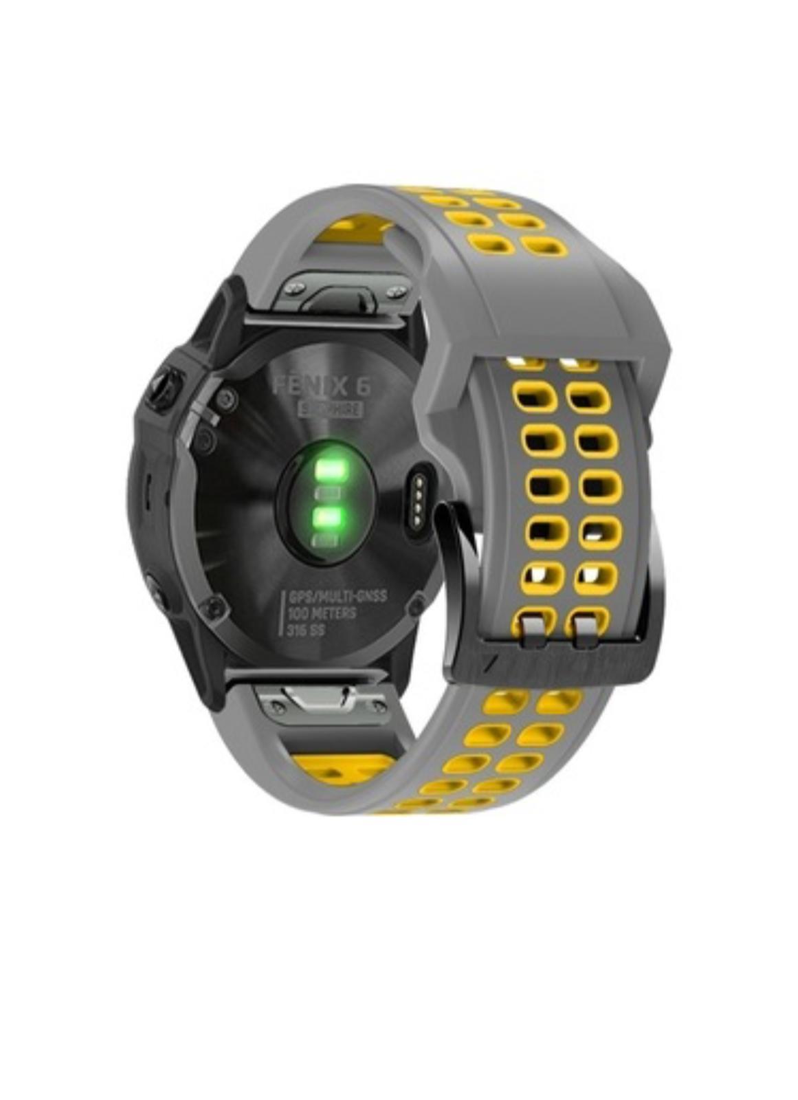Markacase Garmin  ınstinc solar(22mm) Hızlı Bırakma Çift Sıralı Silikon Saat Kordonu