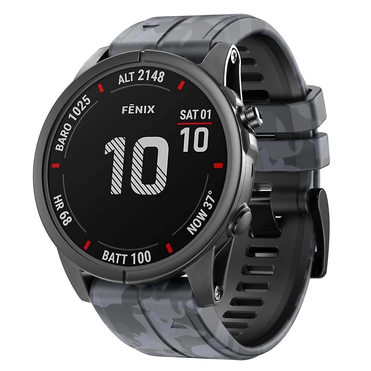 Markacase Garmin Quatix 6 (22MM) Kamuflaj Silikon Saat Kordonu