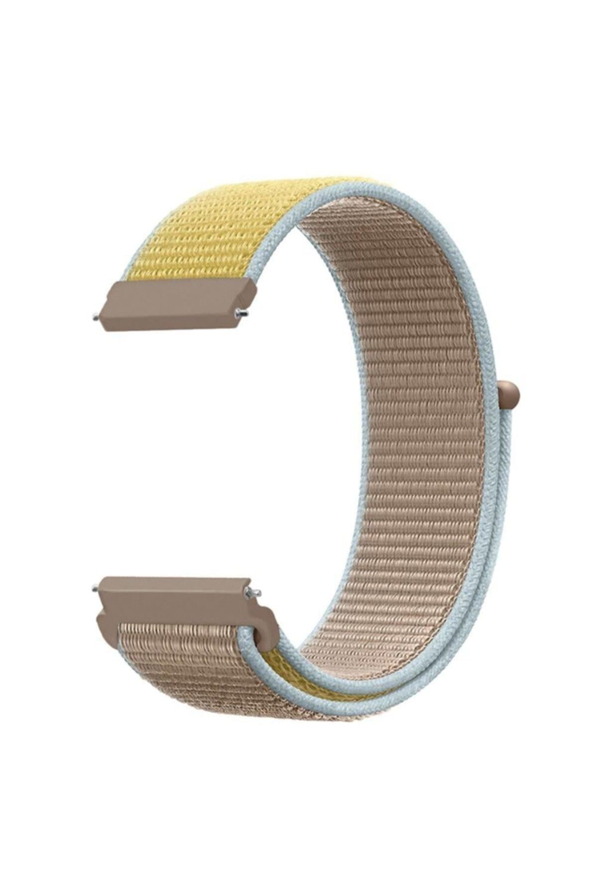 Realme Watch S Için Dokuma Kordon Lacivert Çizgili