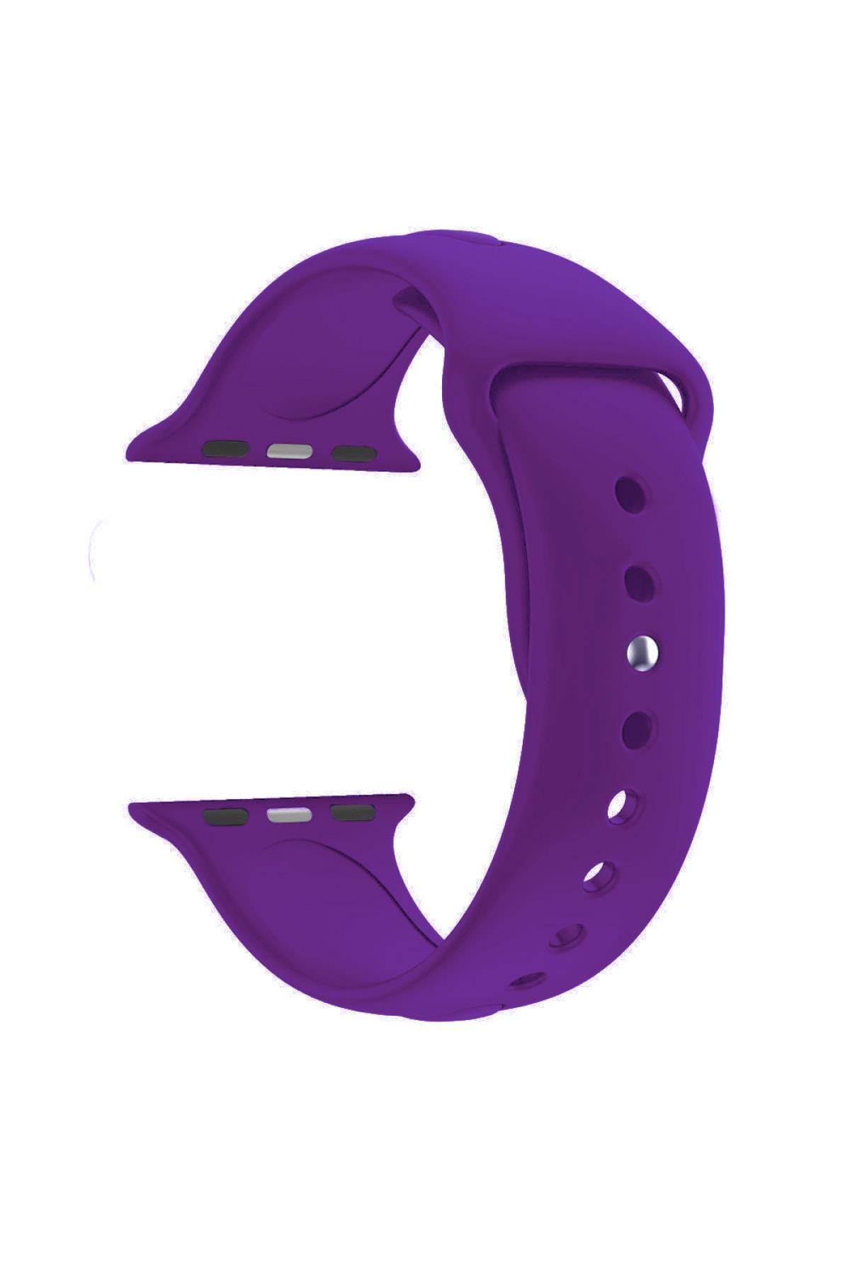 Watch Se Için 40 Mm Small Beden(s/m Size) Silikon Kordon(54 Renk) Koyu Lavanta
