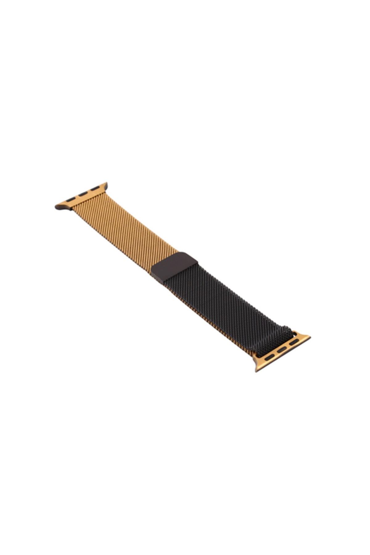 Watch Seri 1 2 3 38 Mm Uyumlu Iki Renkli Metal Milanese Kordon Rose-gold
