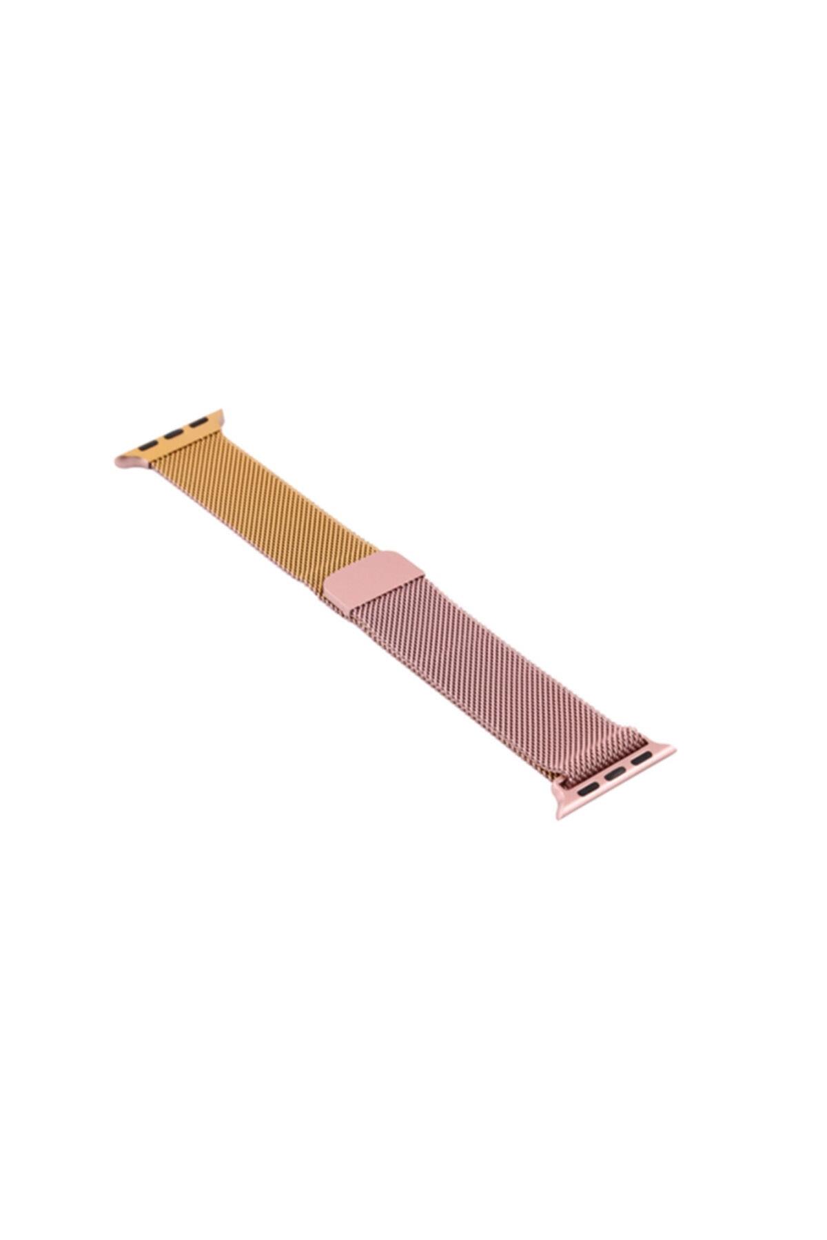 Watch Seri 1 2 3 42 Mm Için Iki Renkli Metal Milanese Kordon Rose-red