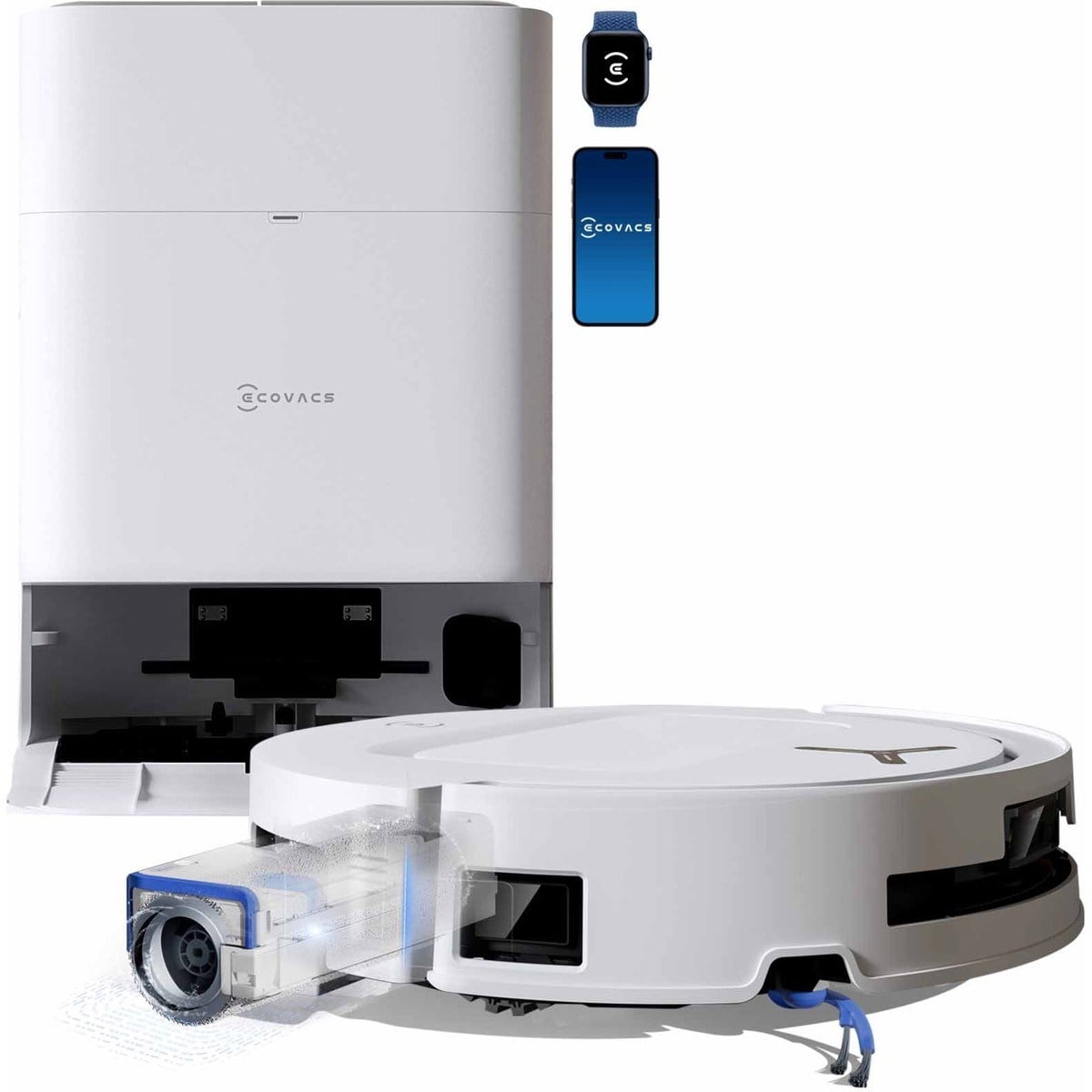 Ecovacs Deebot DEX68-13EC T80 Omni White Robot Süpürge ve Paspas 20.000PA Zerotangle 3.0 75°c Sıcak Sulu Paspas Yıkama