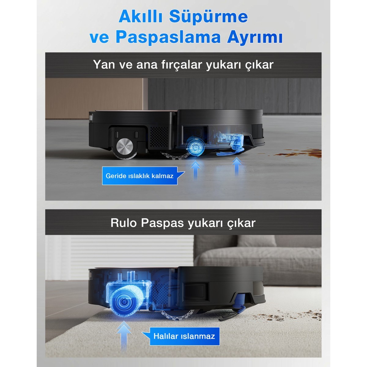 Ecovacs Deebot DEX99-10EC X11 Omni Cyclone Black Toz Torbasız Robot Süpürge ve Paspas PowerBoost
