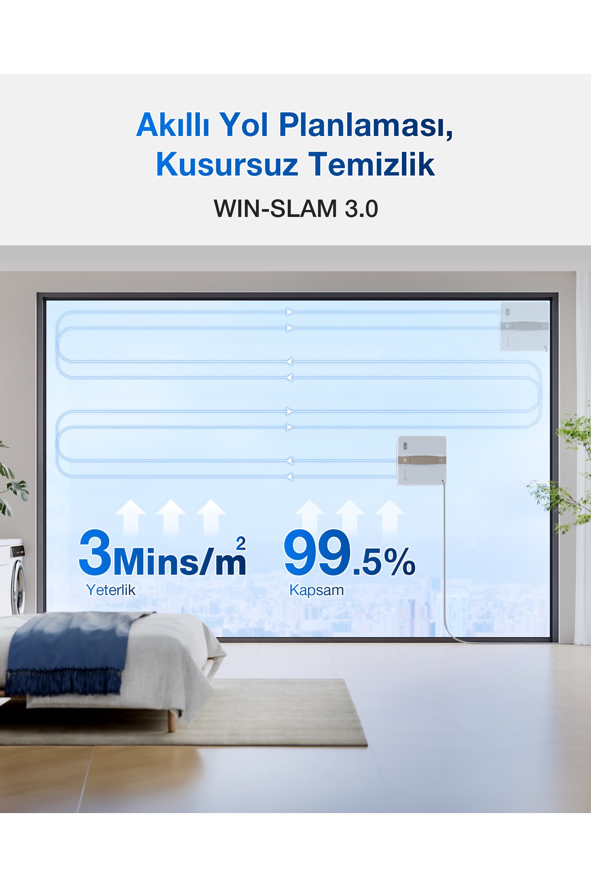 Ecovacs Winbot WG841-01 Mini Grey Cam Silme Robotu