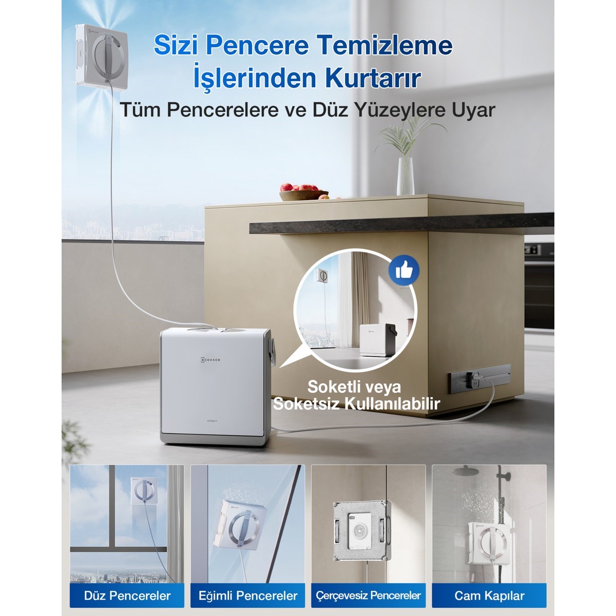 Ecovacs Winbot WG851-11 W2 Pro Omni Cam Silme Robotu