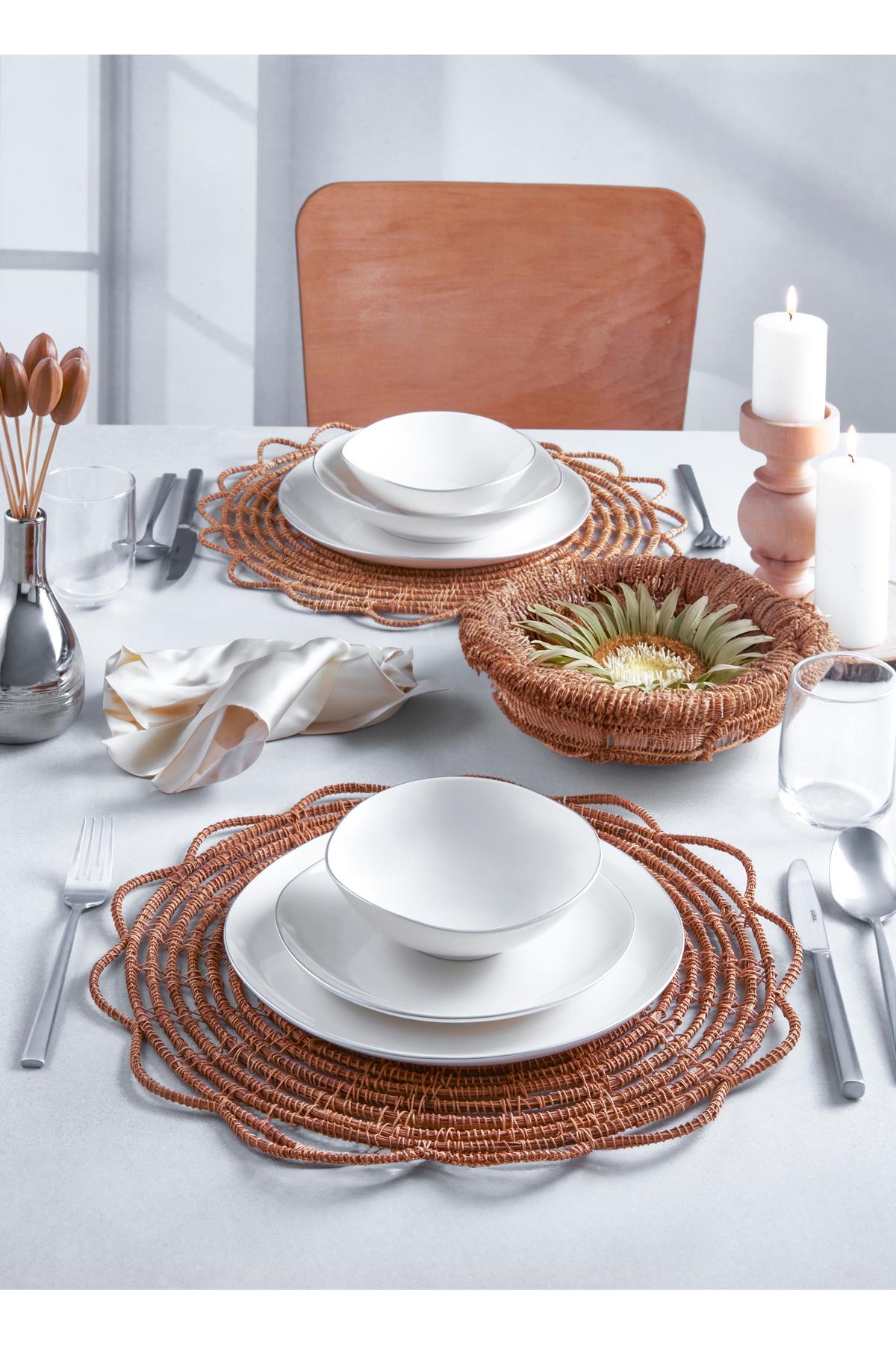 Güral Porselen Roden 24 Parça 6 Kişilik Yemek Takımı RDN24Y430GM