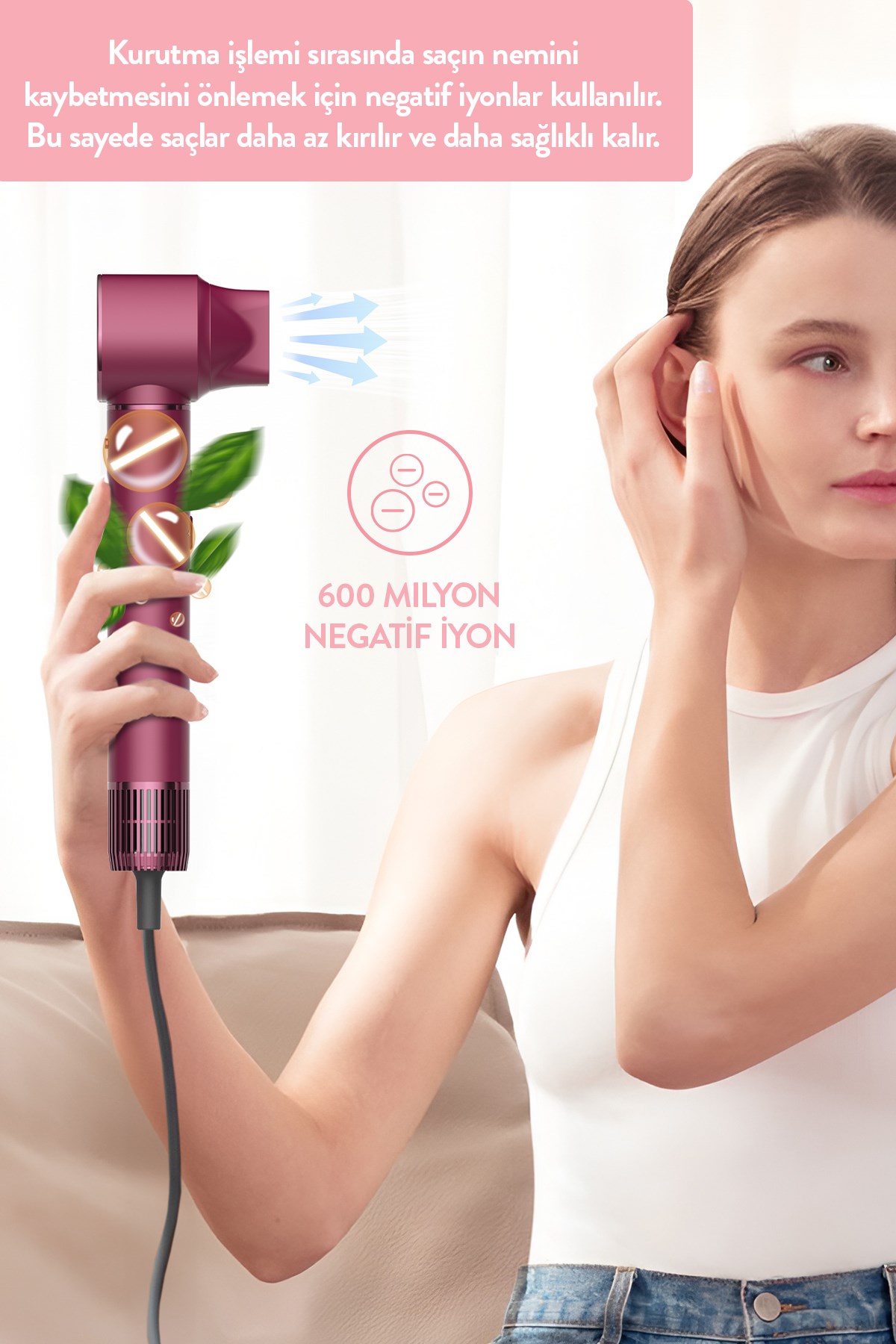 Pro Compact Uzun Multi-styler Hava Üfleme 5in1 Saç Şekillendirici Bldc Shd-1729 Royal Gilded Red