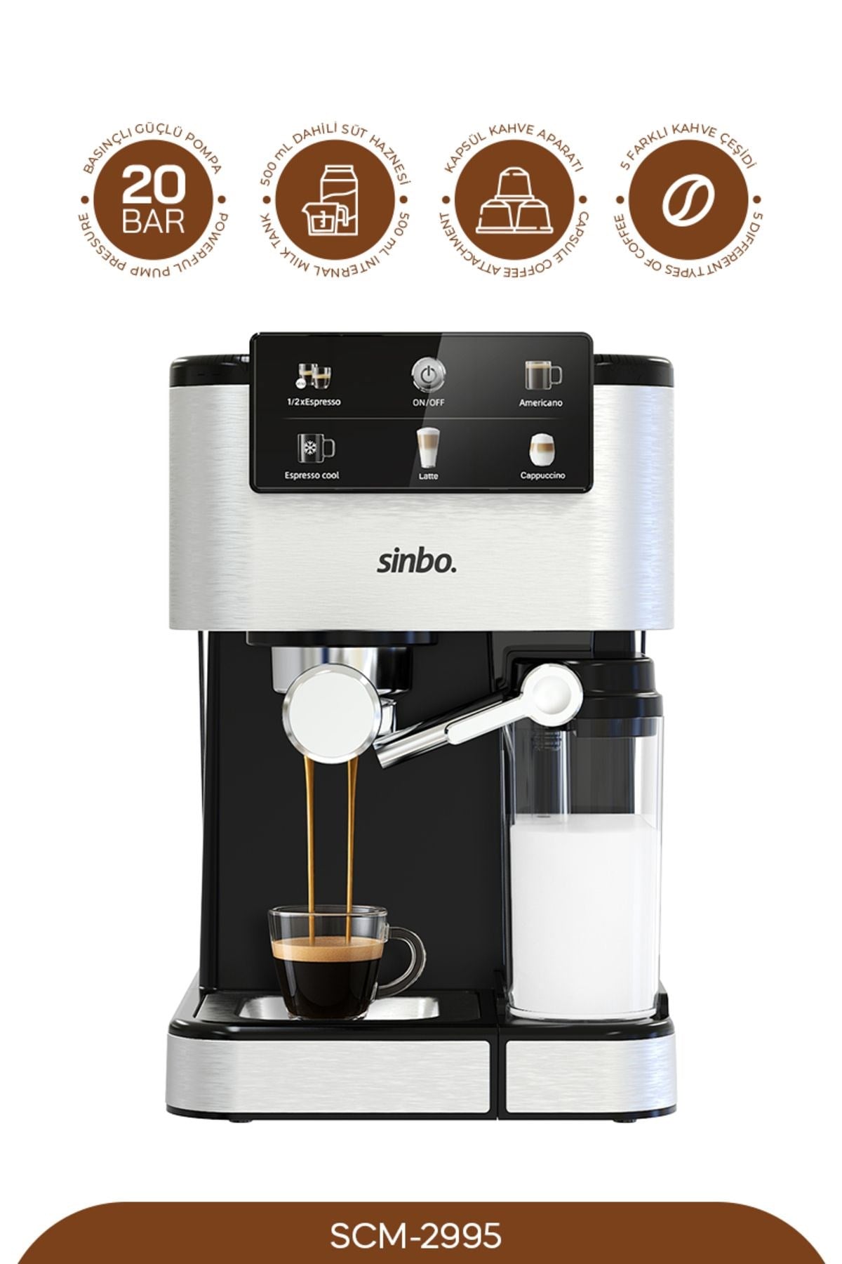 SİNBO SCM-2995 ESPRESSO KAHVE MAKİNASI 