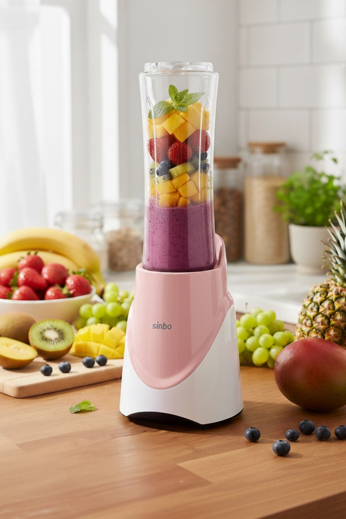 Sinbo SHB-7508 300W Smoothie Blender |Paslanmaz Çelik Bıçaklı, 570 ml Şişe