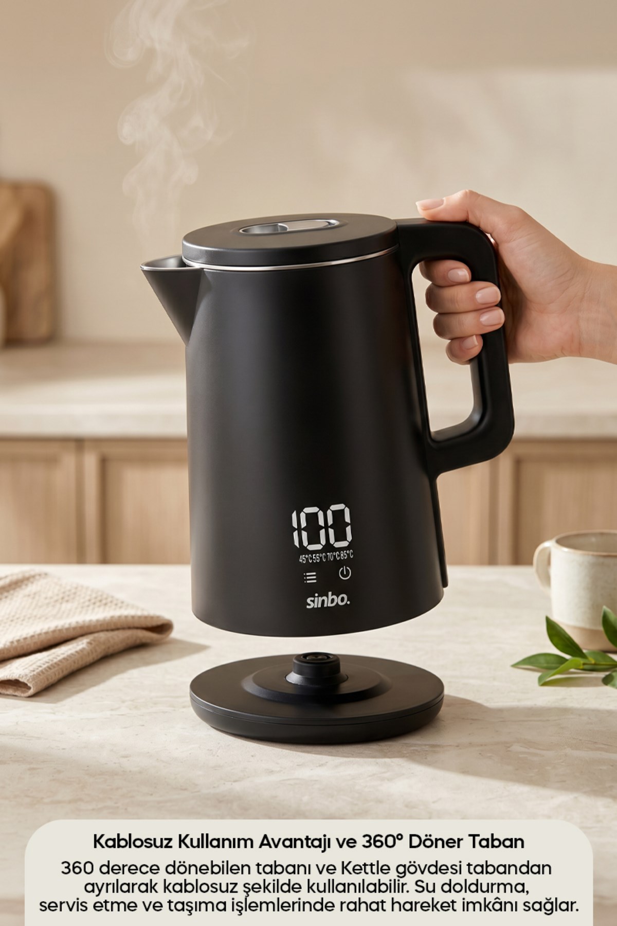 Sinbo SK-8042 Dokunmatik Kontrollü Dijital Kettle 1.8 L Sıcaklık Ayarlı Su Isıtıcı Kettle