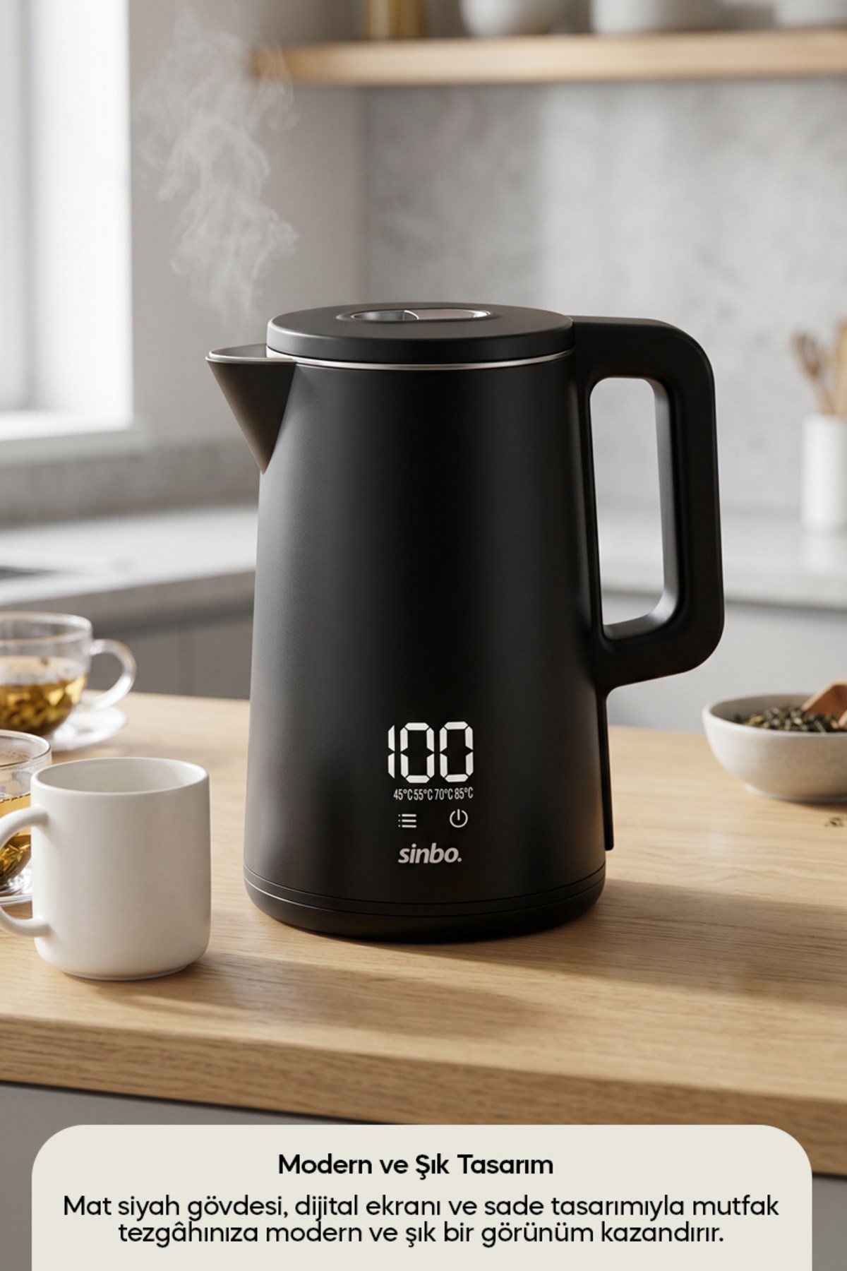 Sinbo SK-8042 Dokunmatik Kontrollü Dijital Kettle 1.8 L Sıcaklık Ayarlı Su Isıtıcı Kettle