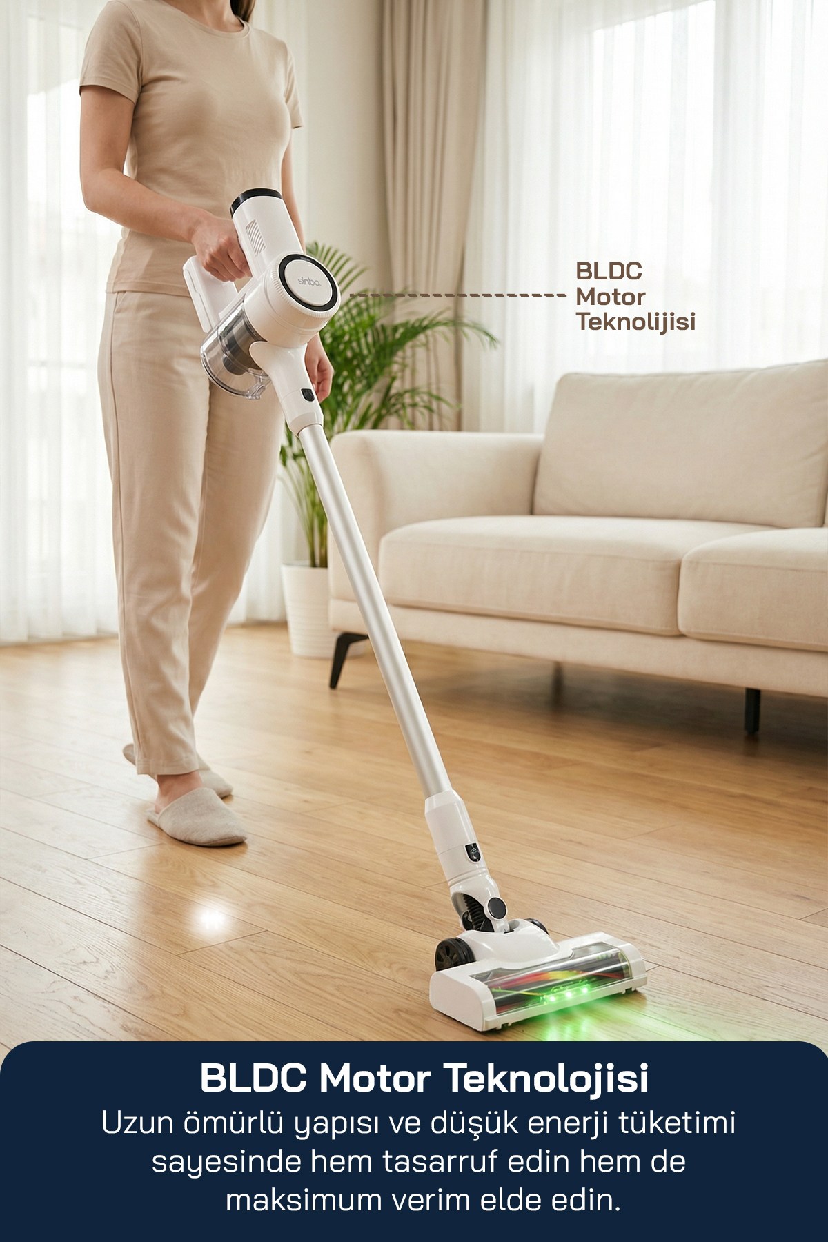 Sinbo SVC-8636 Kablosuz Dikey Süpürge BEYAZ