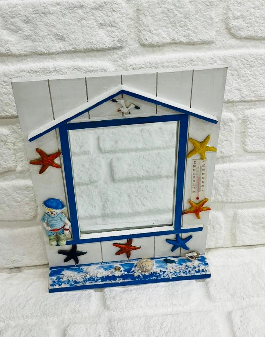 AHŞAP MARİN DENİZCİ AYNA BEBEK ODASI DUVAR DEKORU