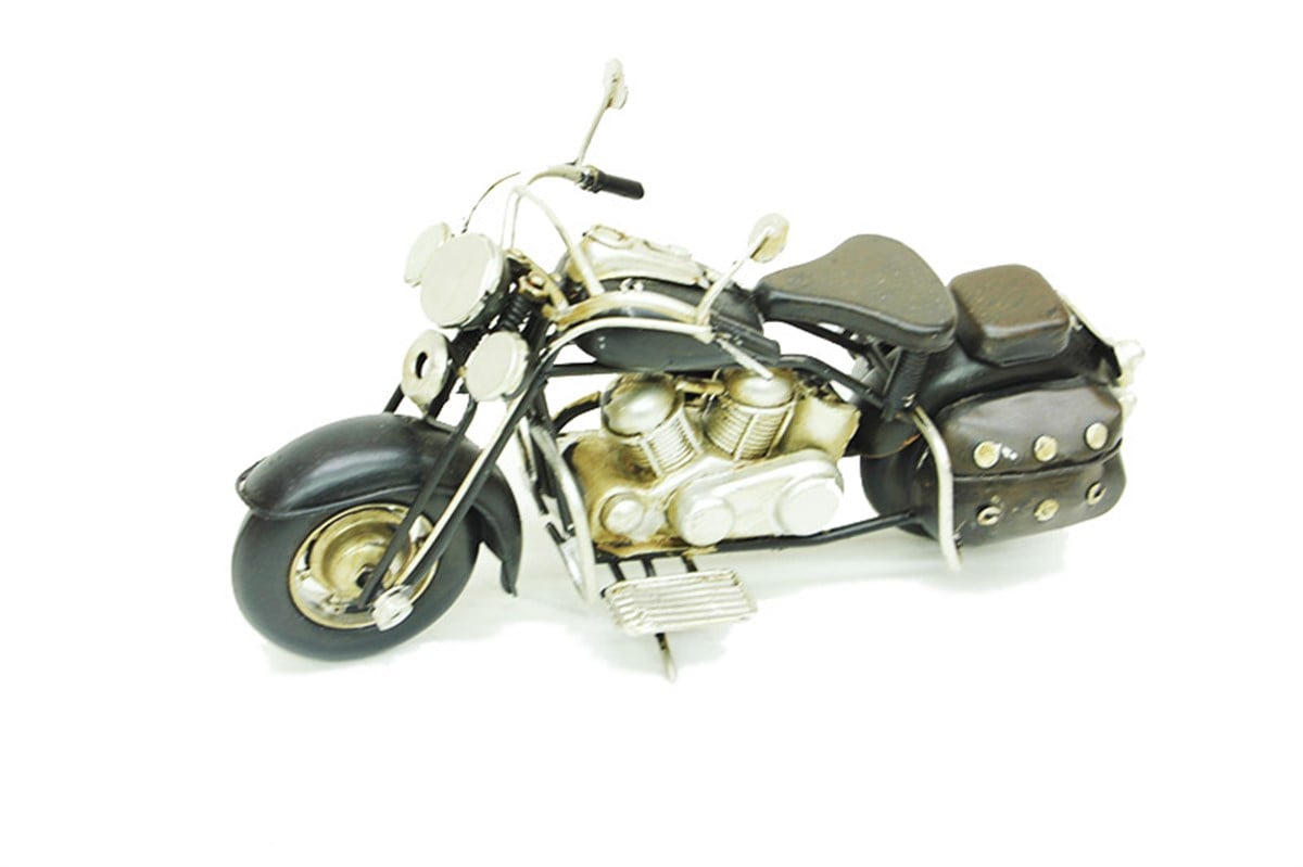 Dekoratif Metal Motosiklet Siyah Masa Dekoru