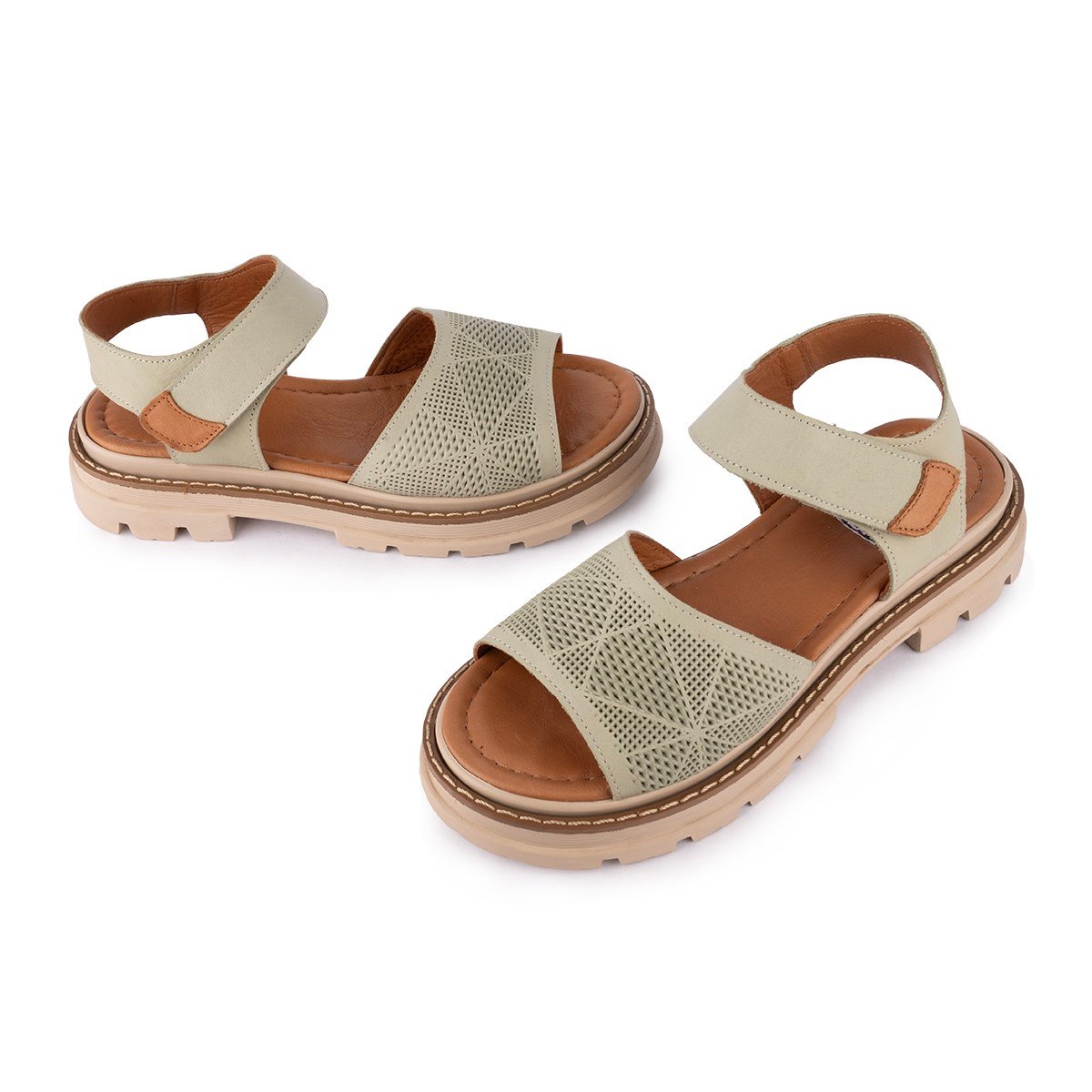  Hakiki Deri Lazer Baskılı Ledy Modern Sandalet Scorpion 09-LN-34