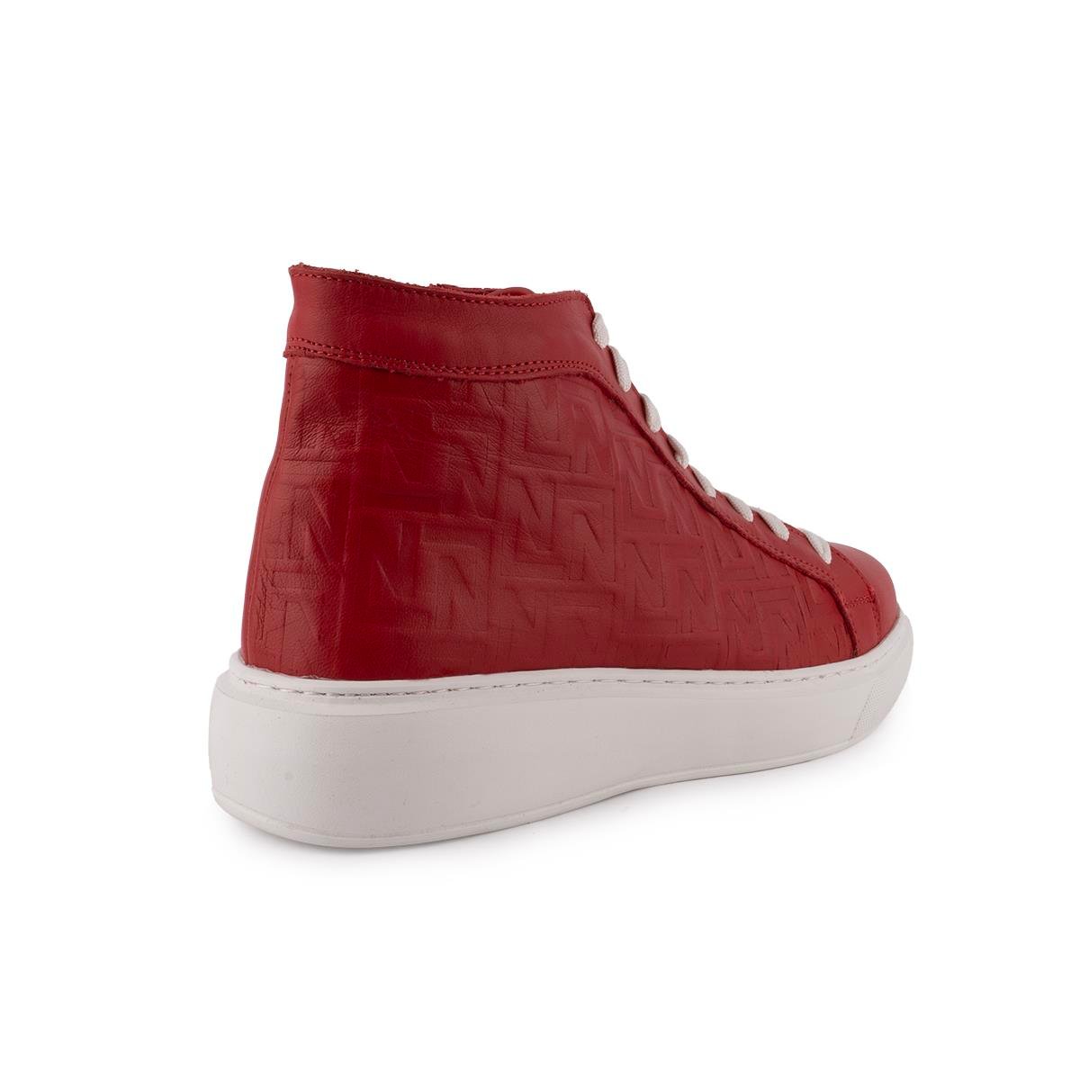 Modern Hakiki Deri Converse  Bot Kırmızı 1301