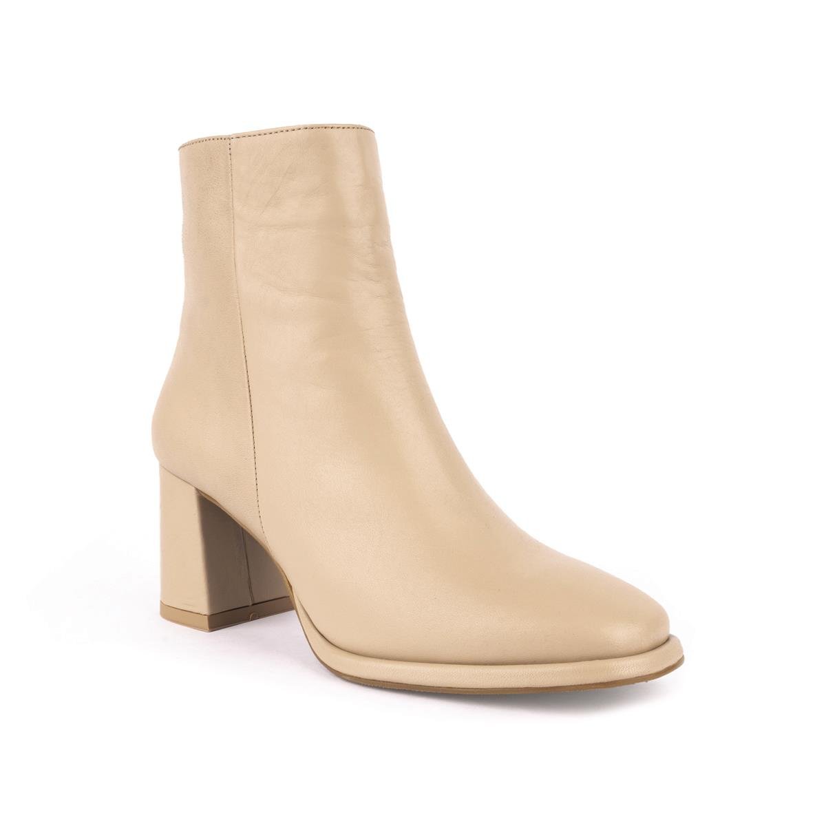 Sade Modern Rahat Topuklu Bot Bej 23201