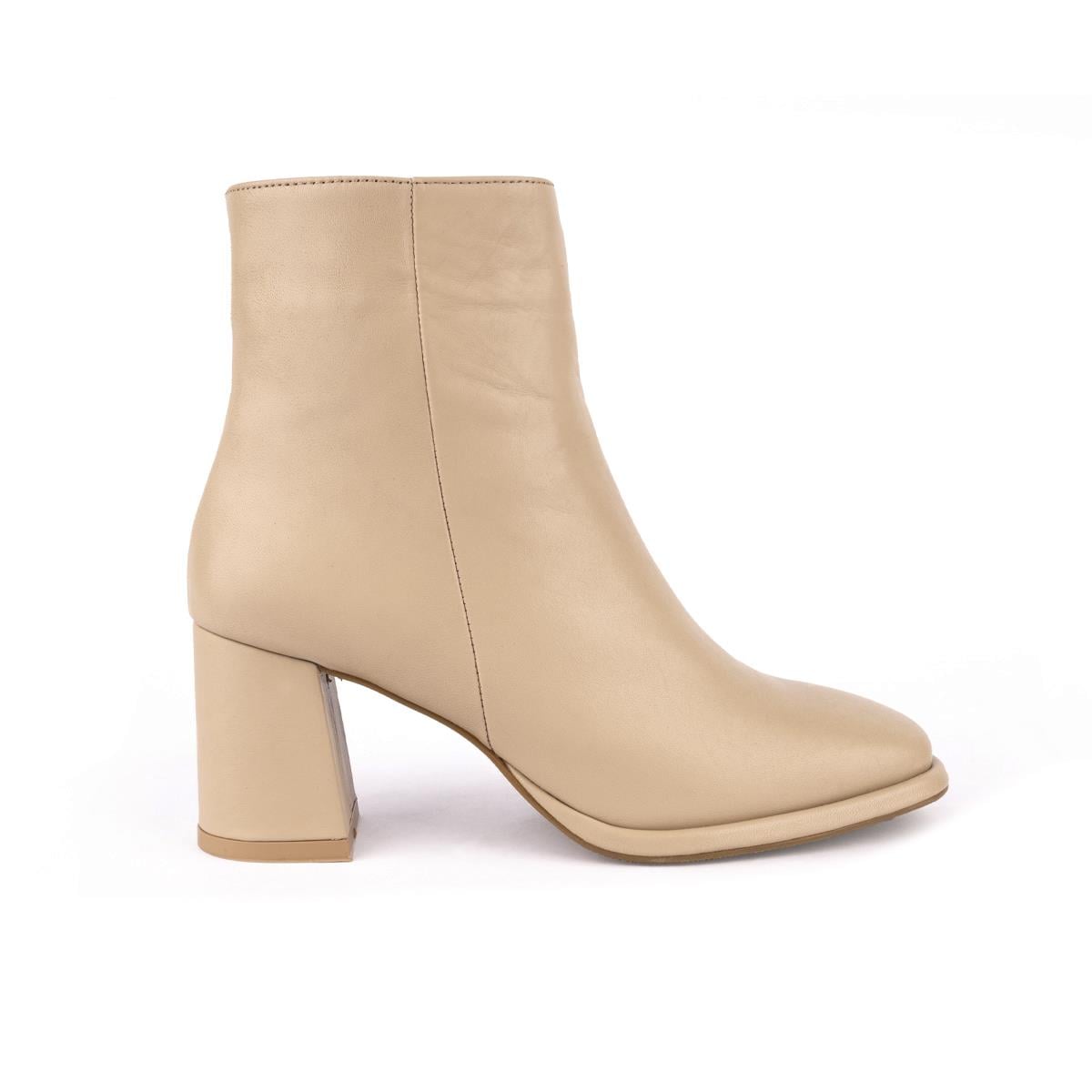 Sade Modern Rahat Topuklu Bot Bej 23201
