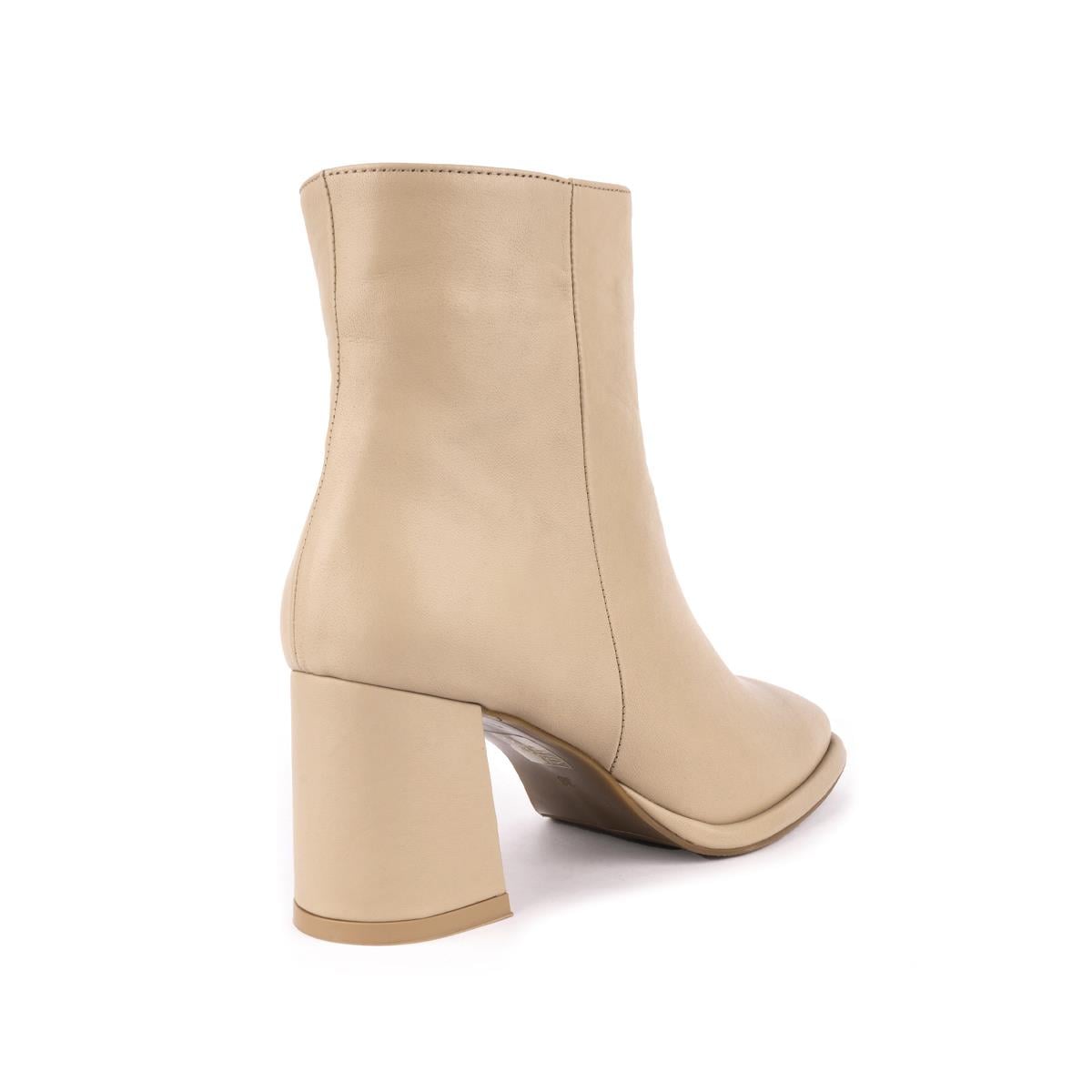 Sade Modern Rahat Topuklu Bot Bej 23201