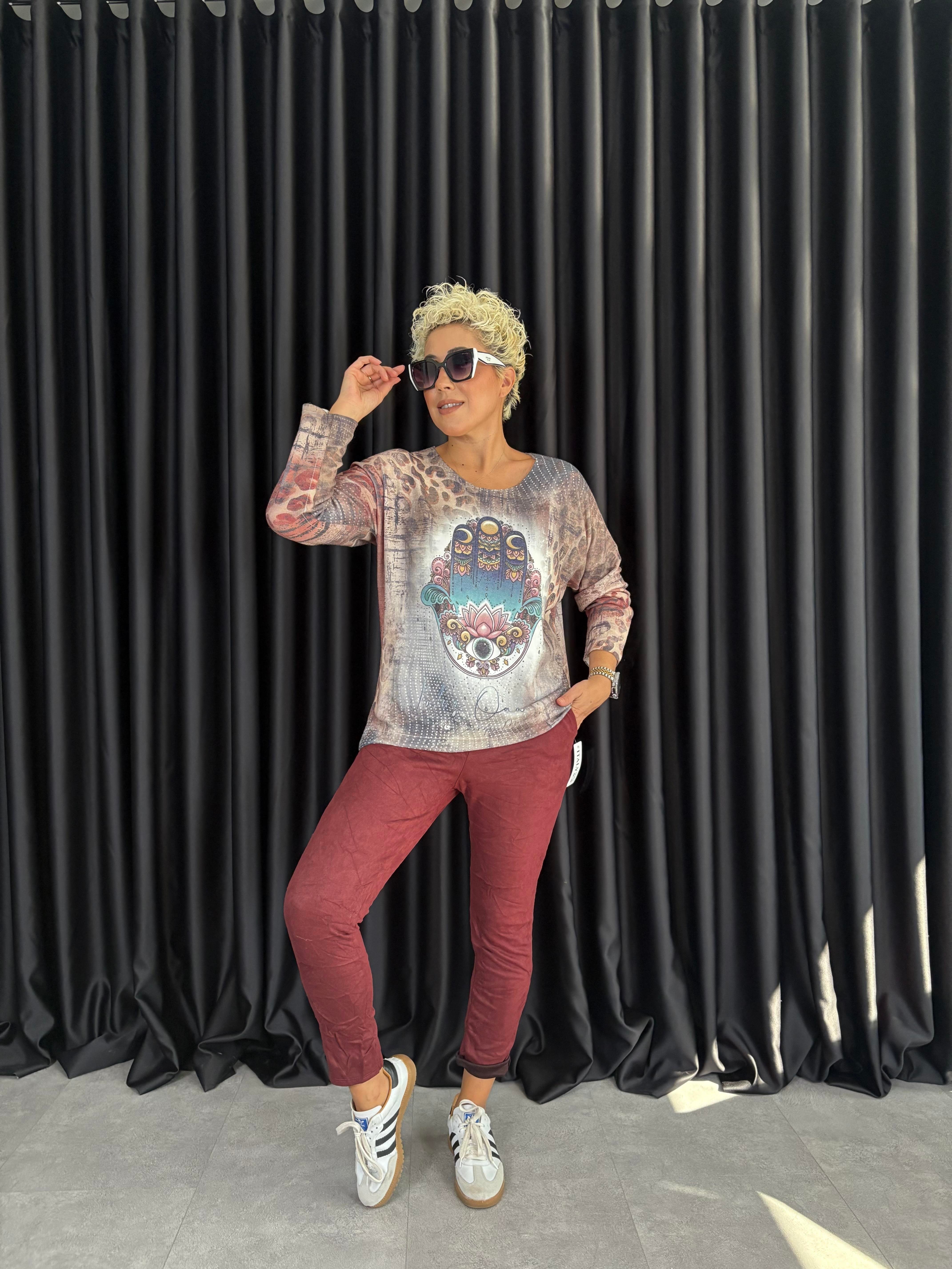 Angora Desenli Triko Bluz 4