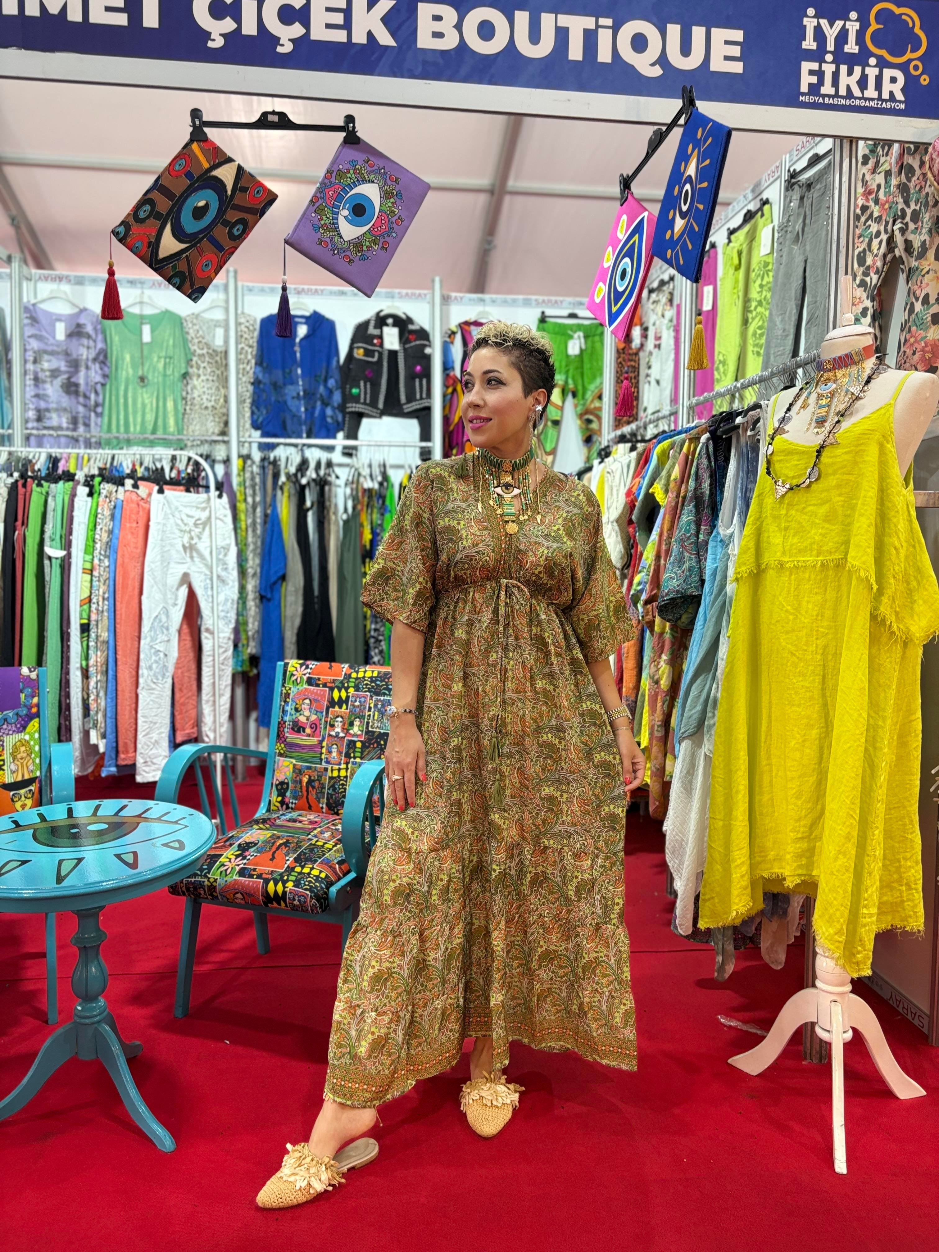 Hint İpeği İthal Elbise 1