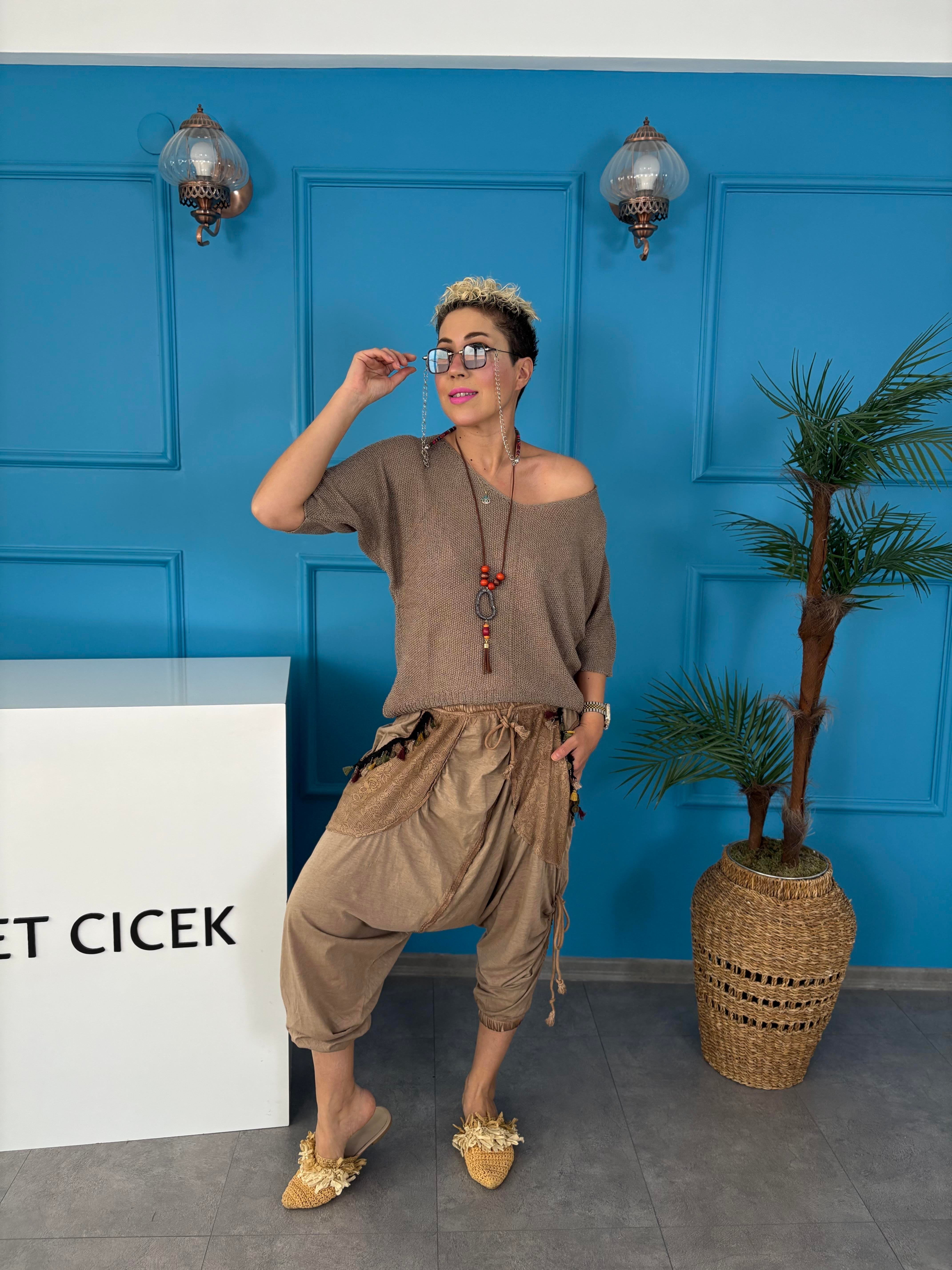 İtalyan Kolyeli Merserize Vizon Bluz