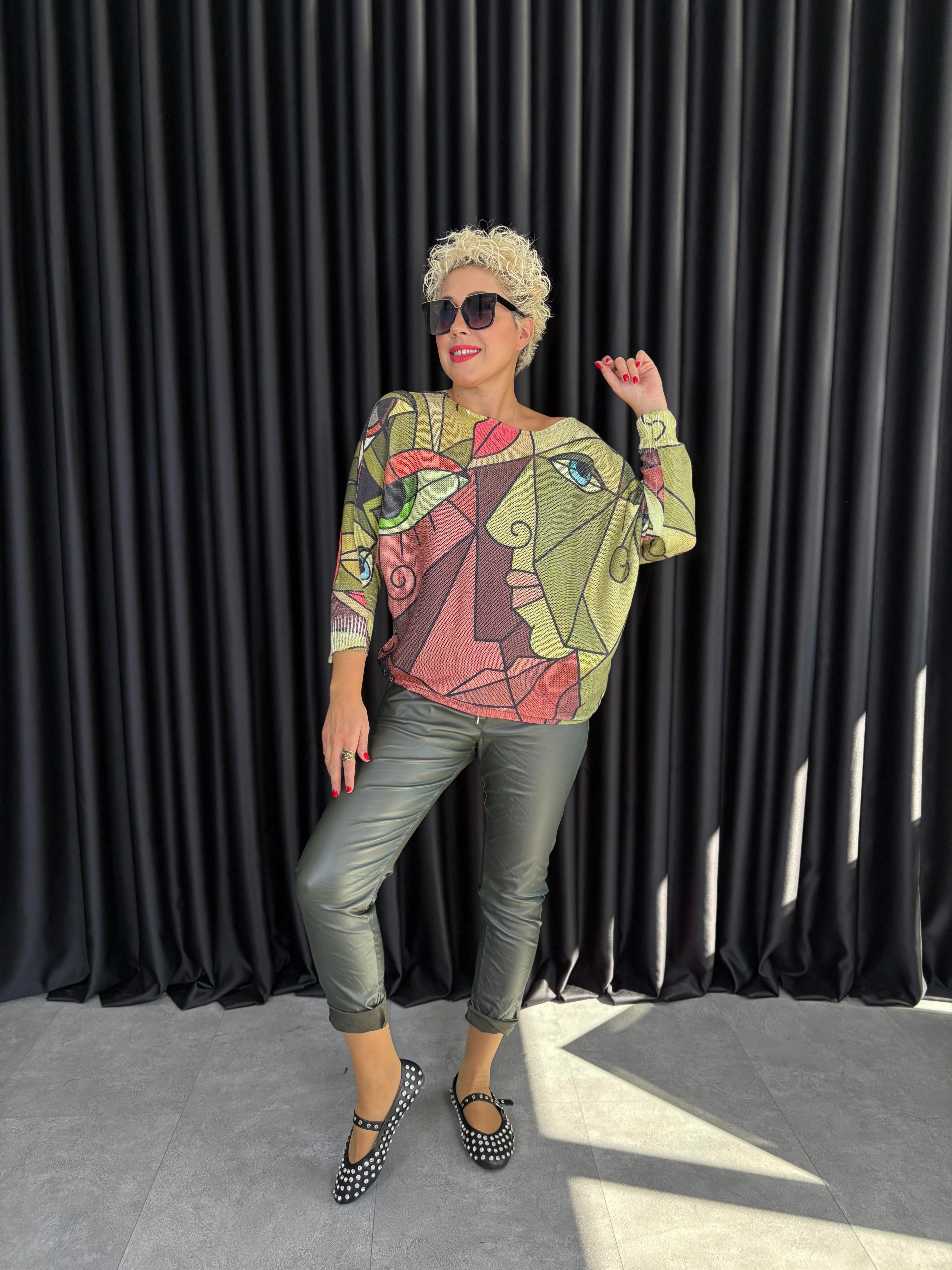 İtalyan Merserize Desenli Triko 6