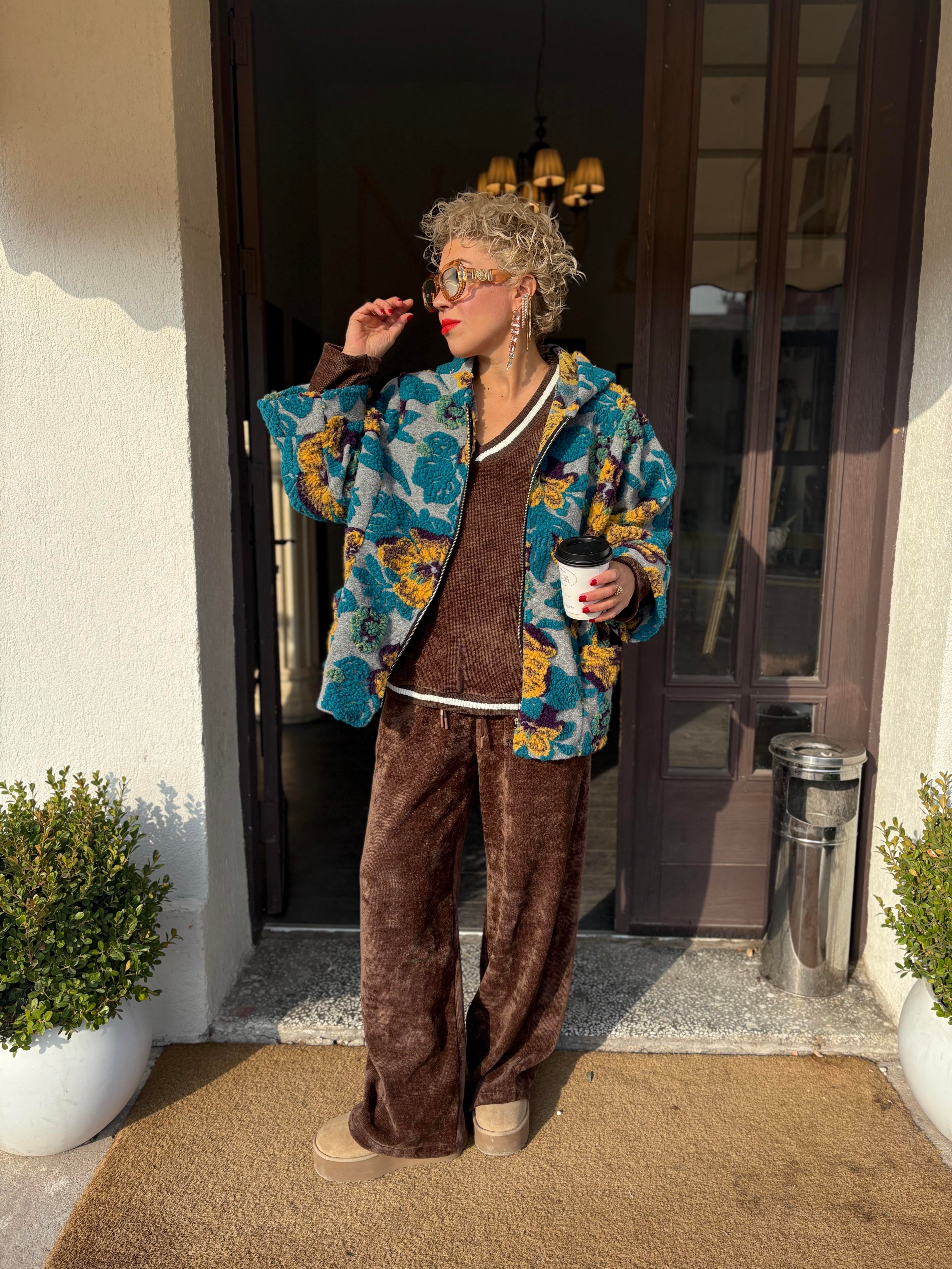 İthal Kapşonlu Kısa Keçe Ceket 6