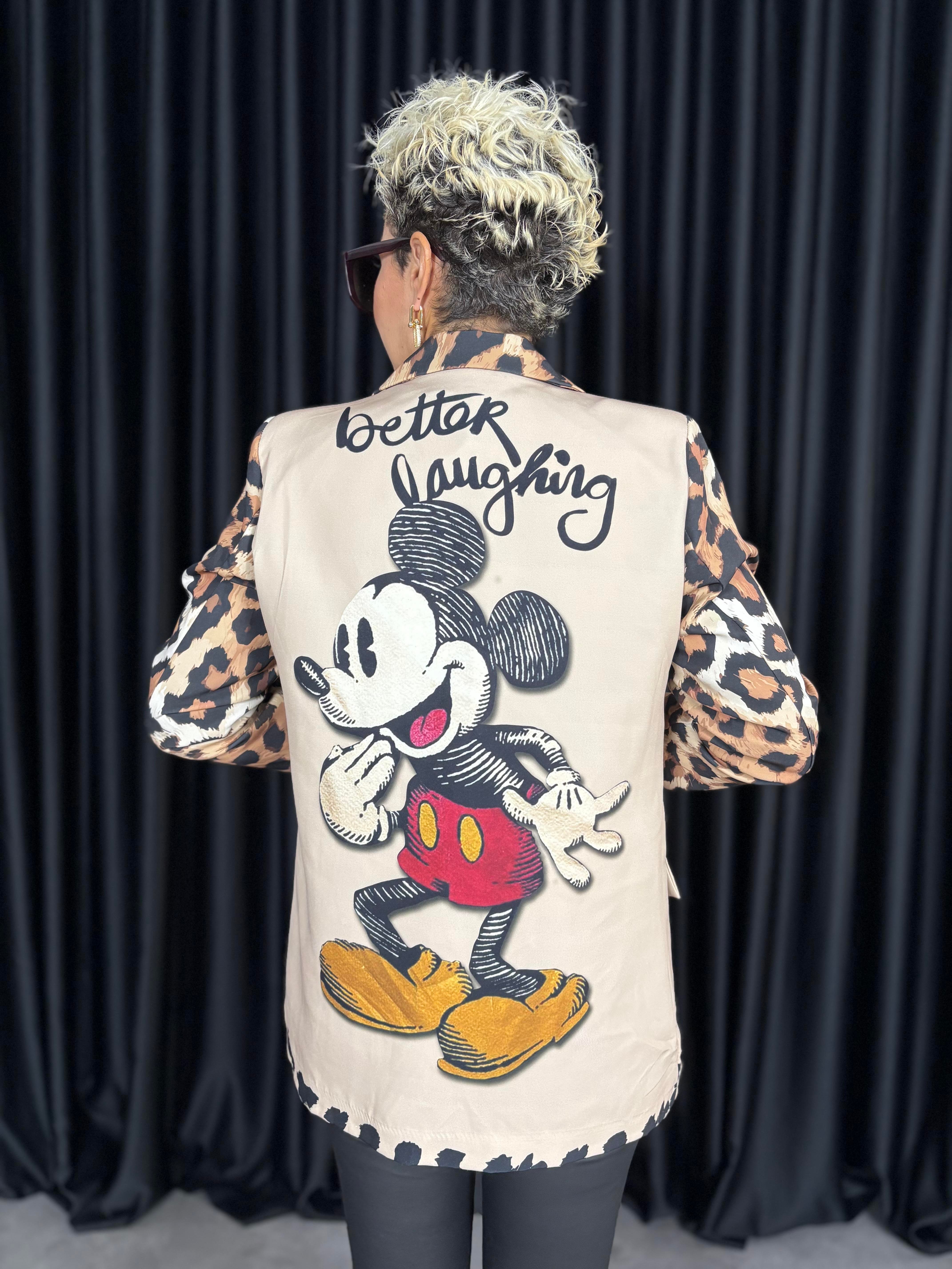 İthal Mickey'li Blazer Ceket