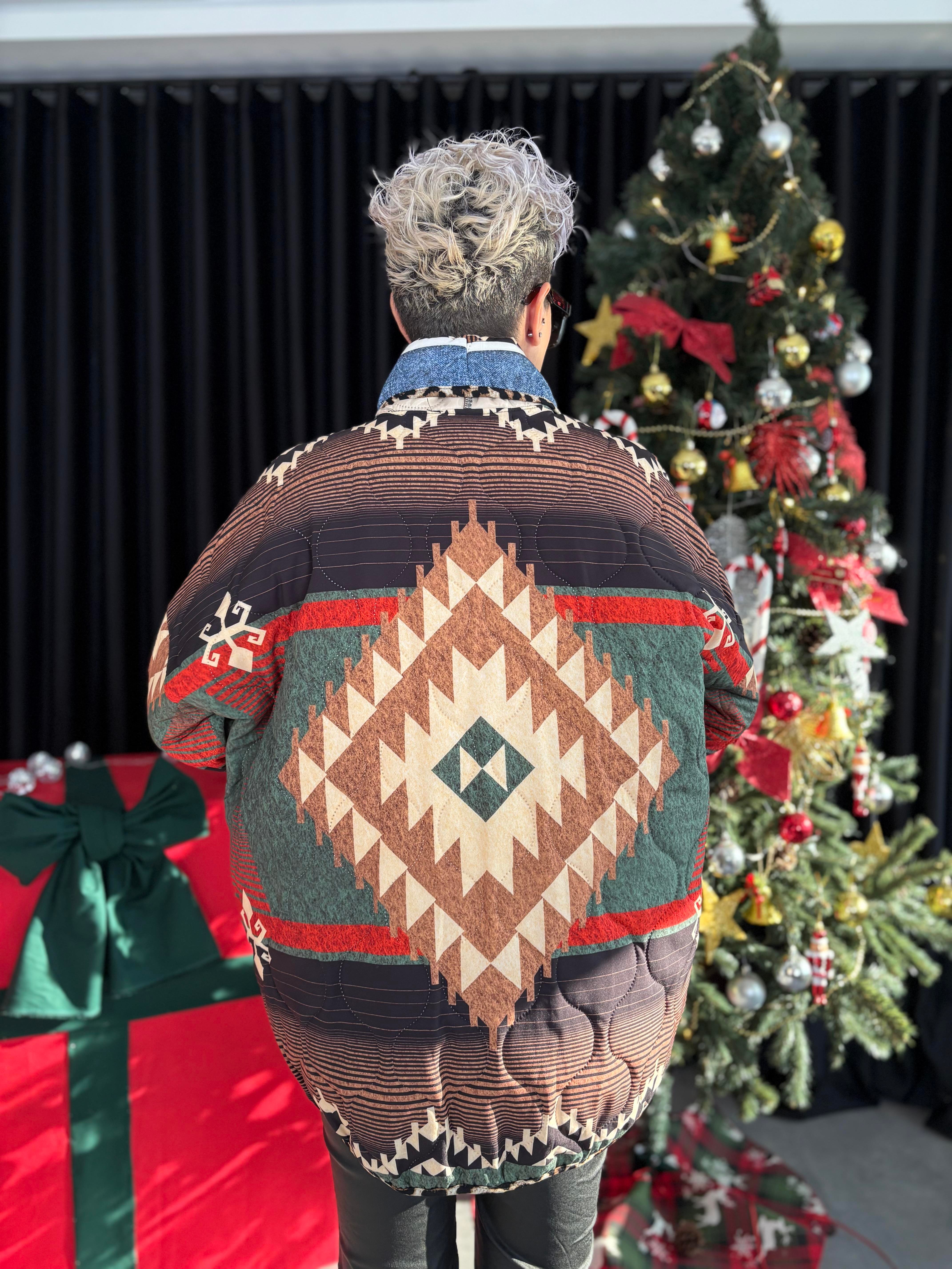 İthal Tasarım Patchwork Kapitone Mont