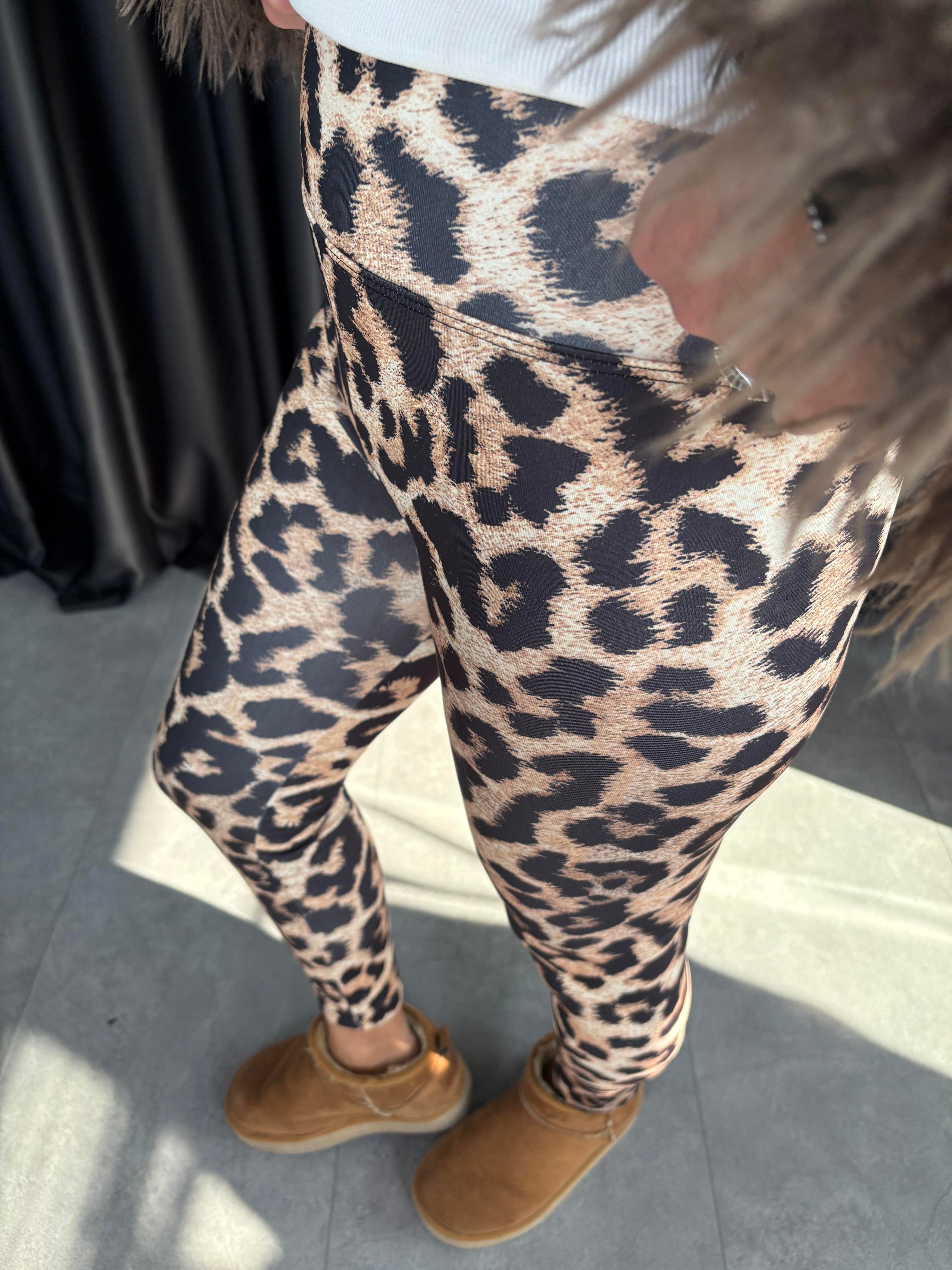 Leopar Desen Şardonlu Tayt 1