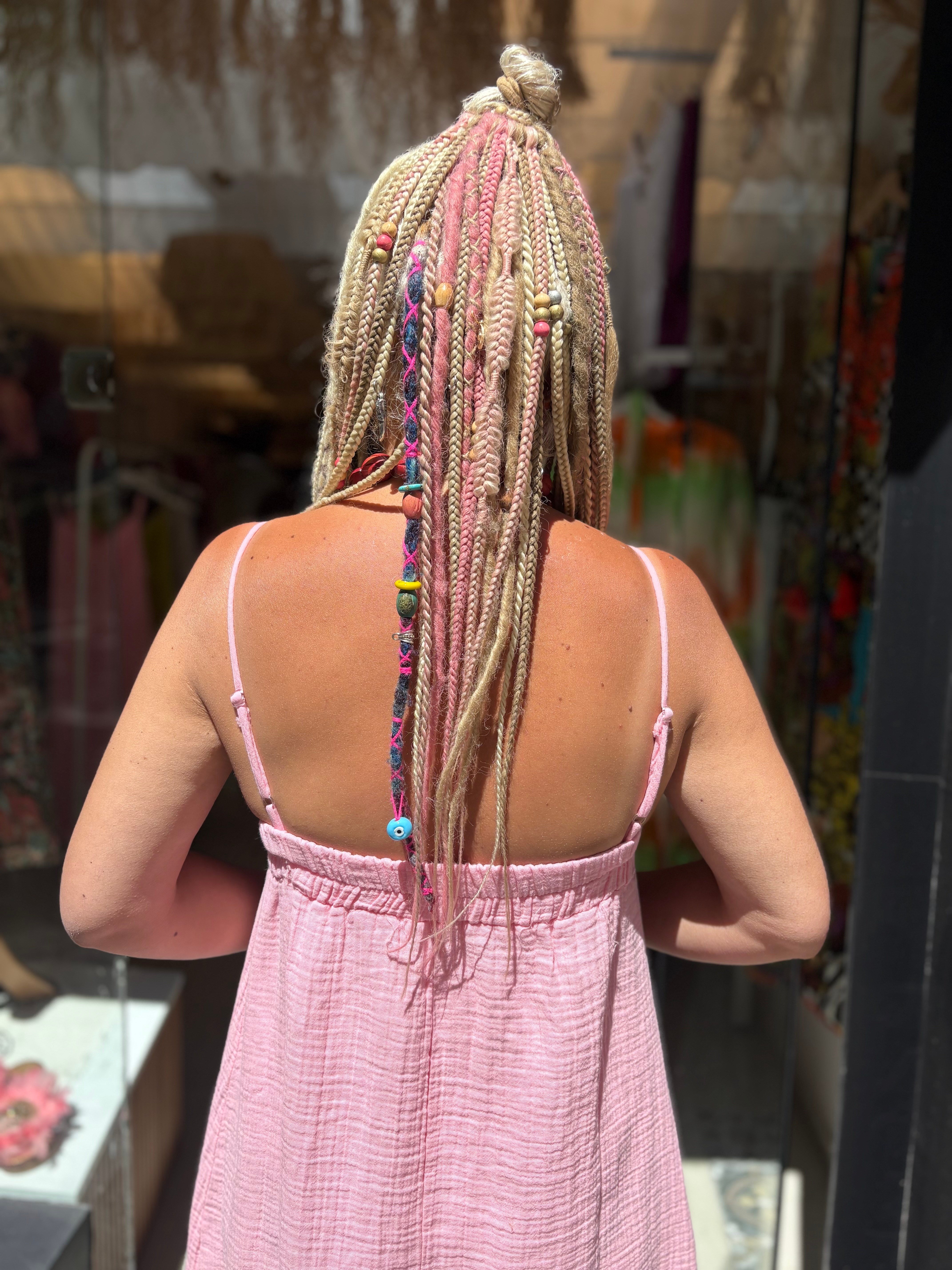 Müslin Pembe Helen Elbise
