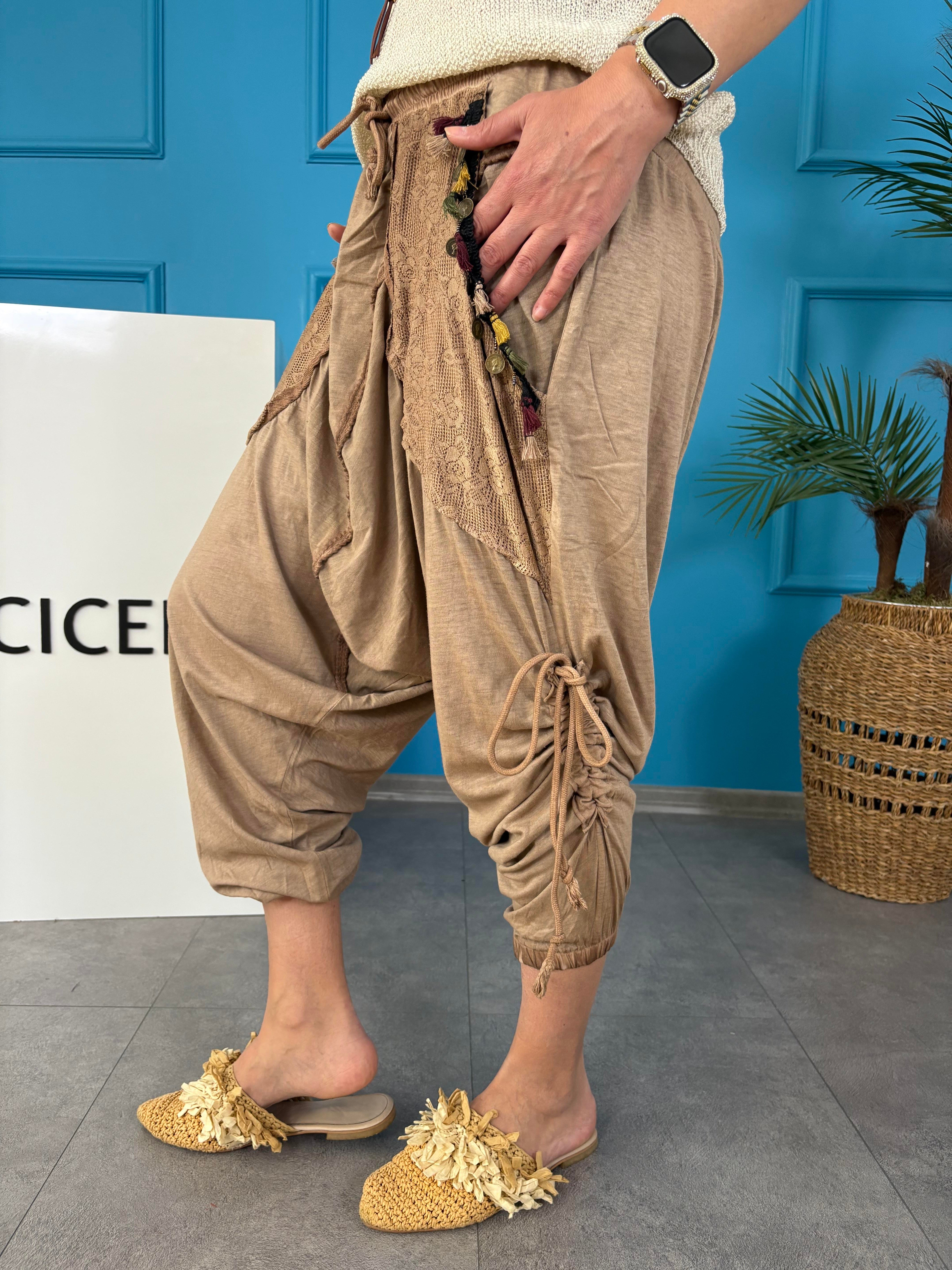 Pamuklu Camel Şalvar