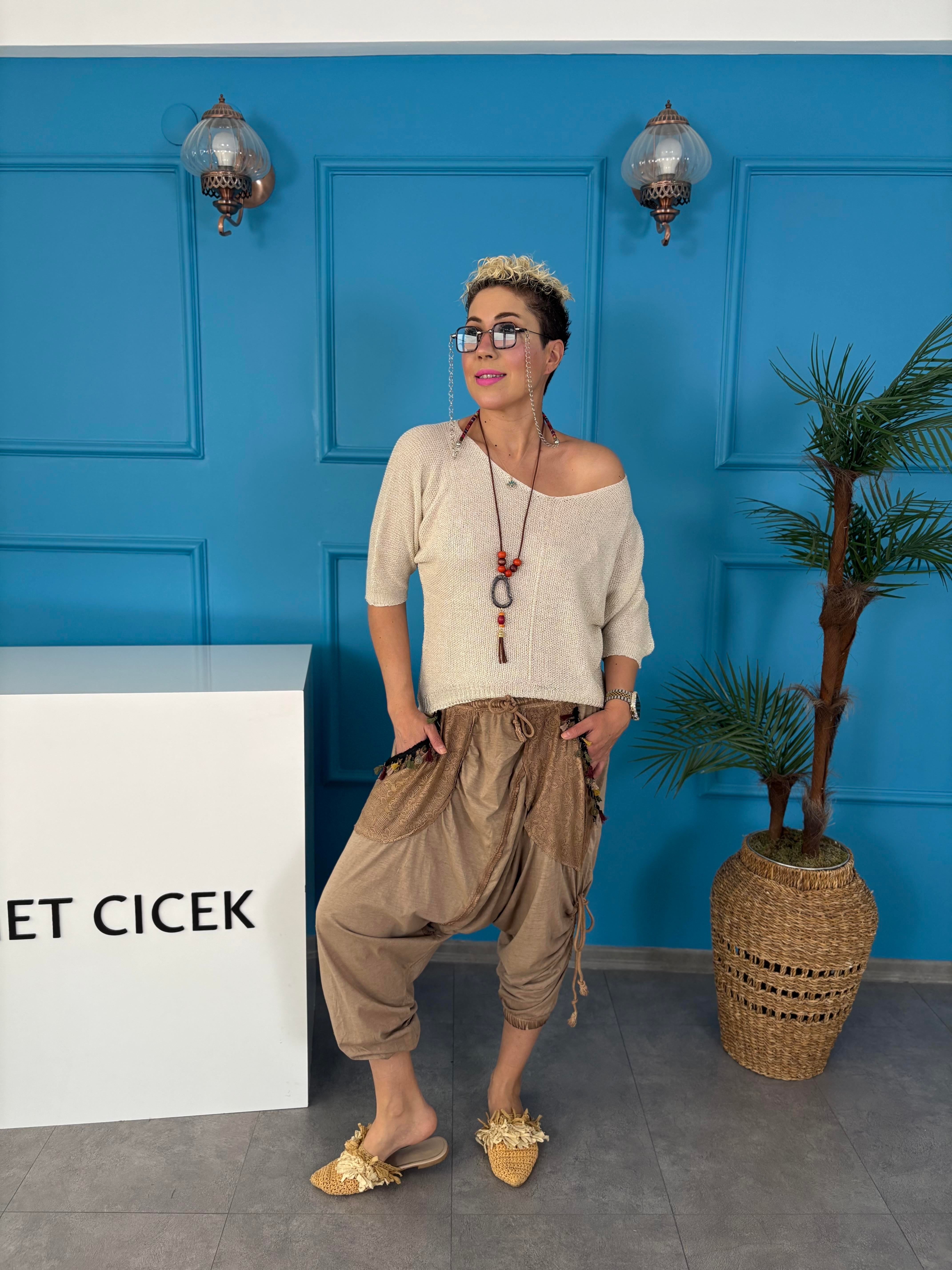 Pamuklu Camel Şalvar