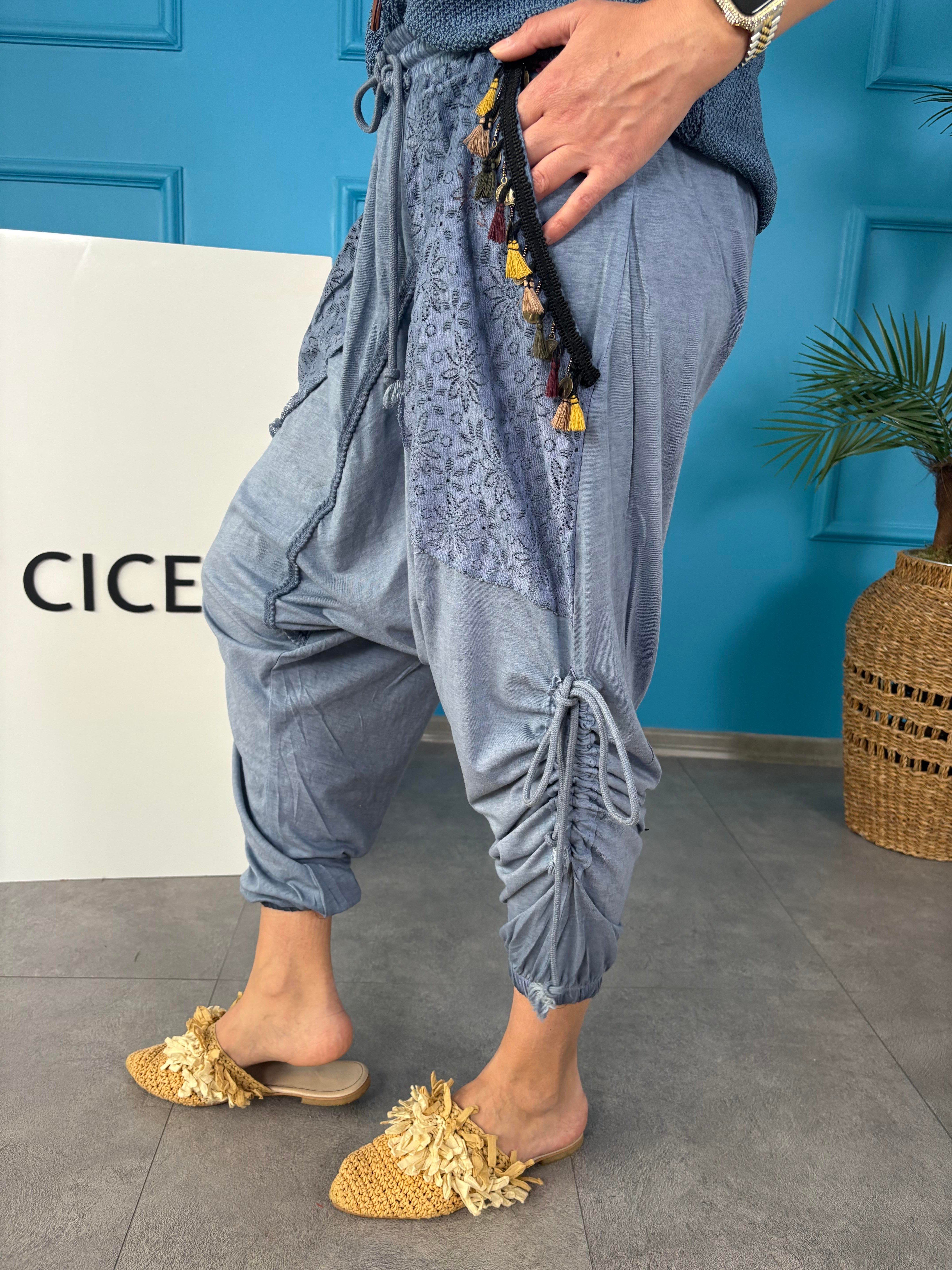 Pamuklu Mavi Şalvar