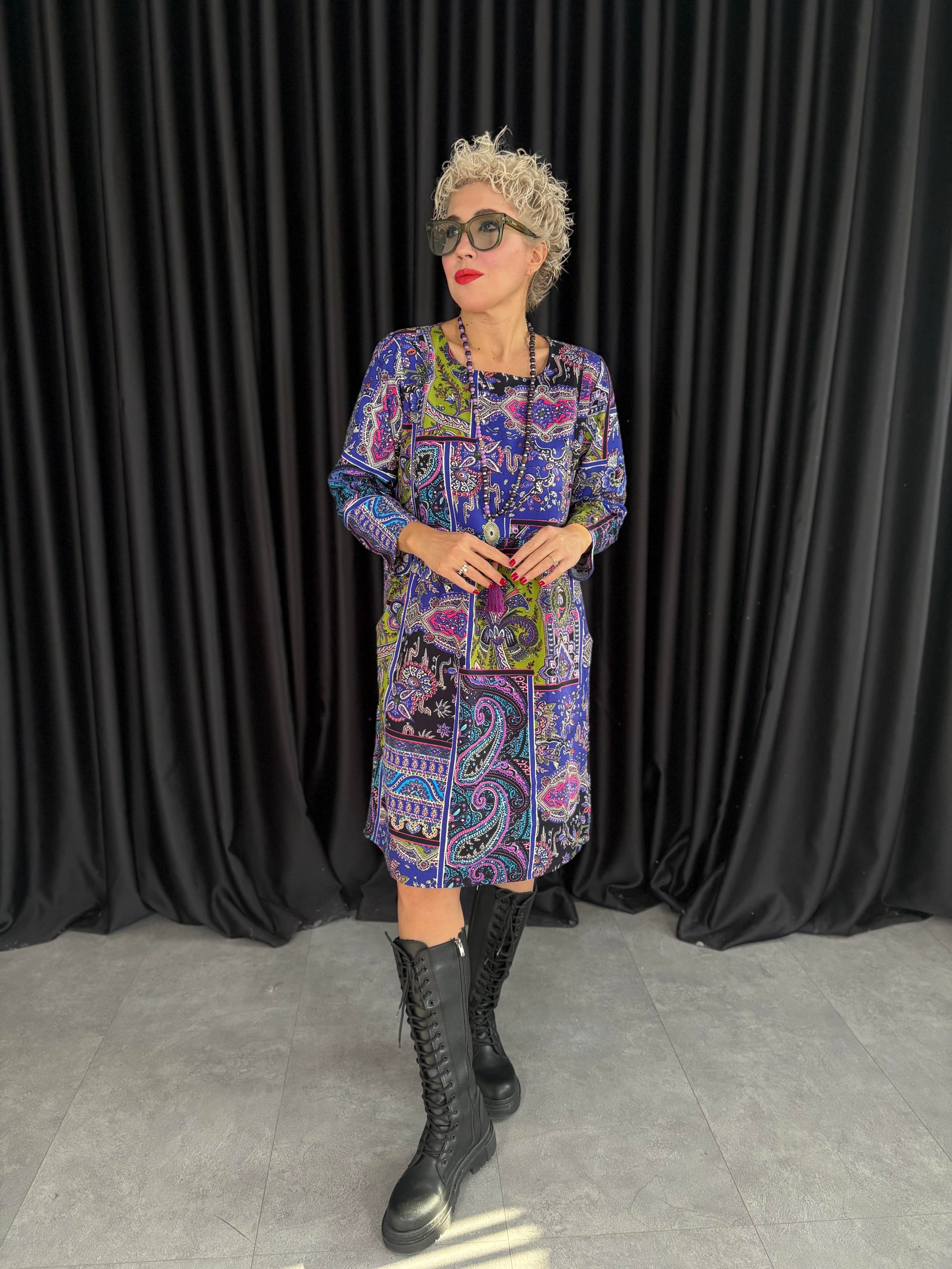 Patchwork Desen Pazen Elbise 1