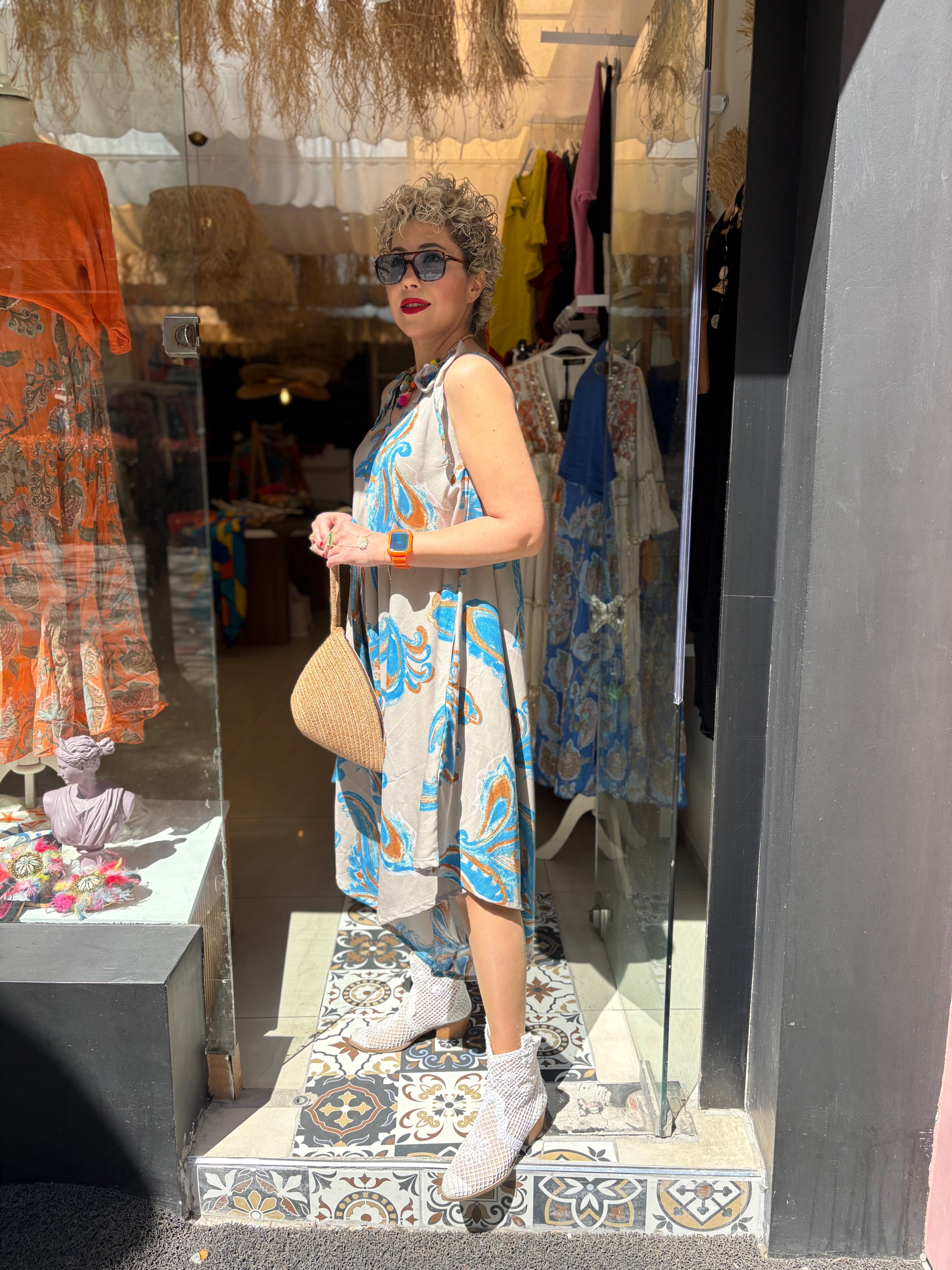 Renkli Askılı Tulum Elbise